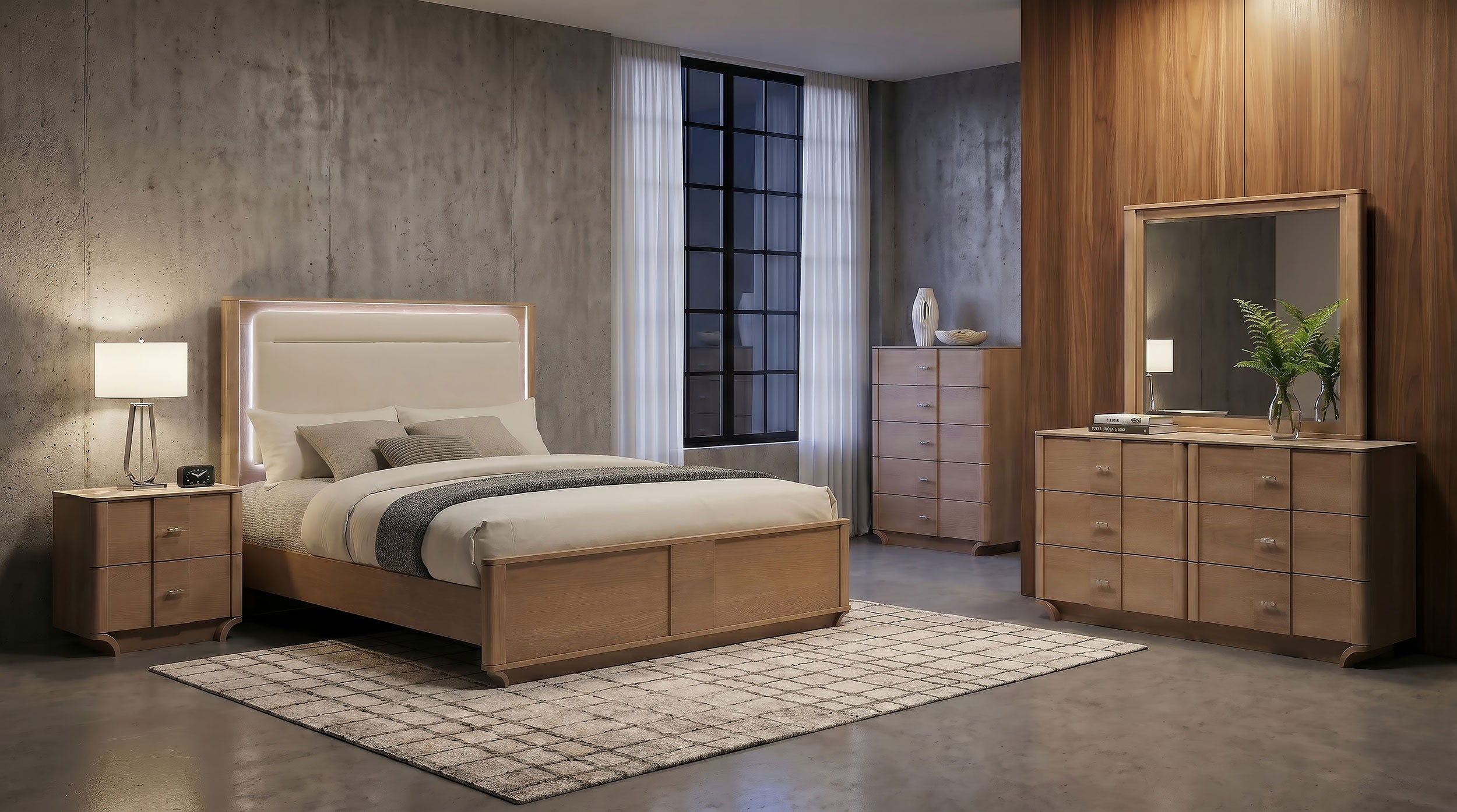 Leanne 5-piece Queen Bedroom Set Light Oak — view 1