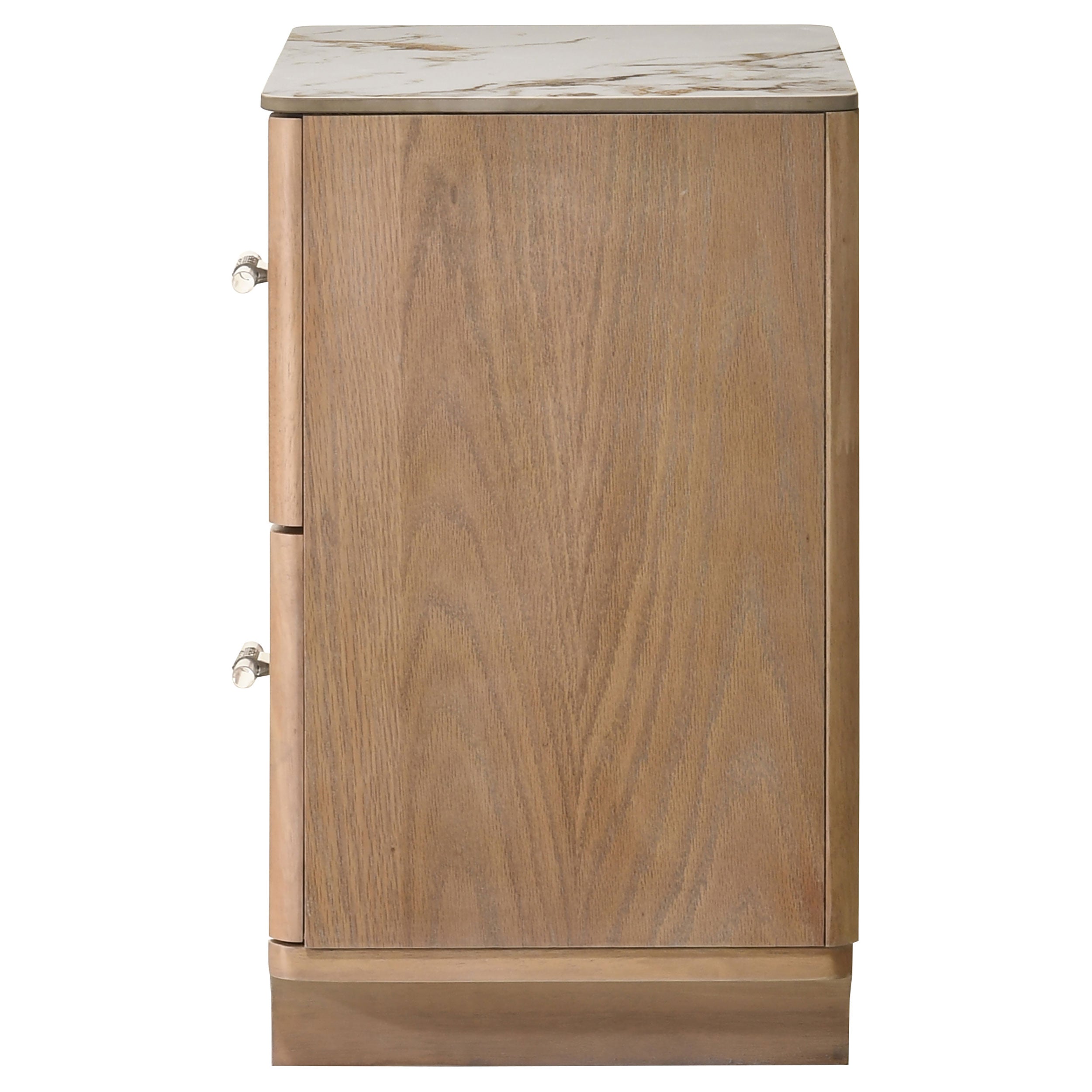Leanne 2-drawer Sinter Stone Top Nightstand Light Oak — view 5