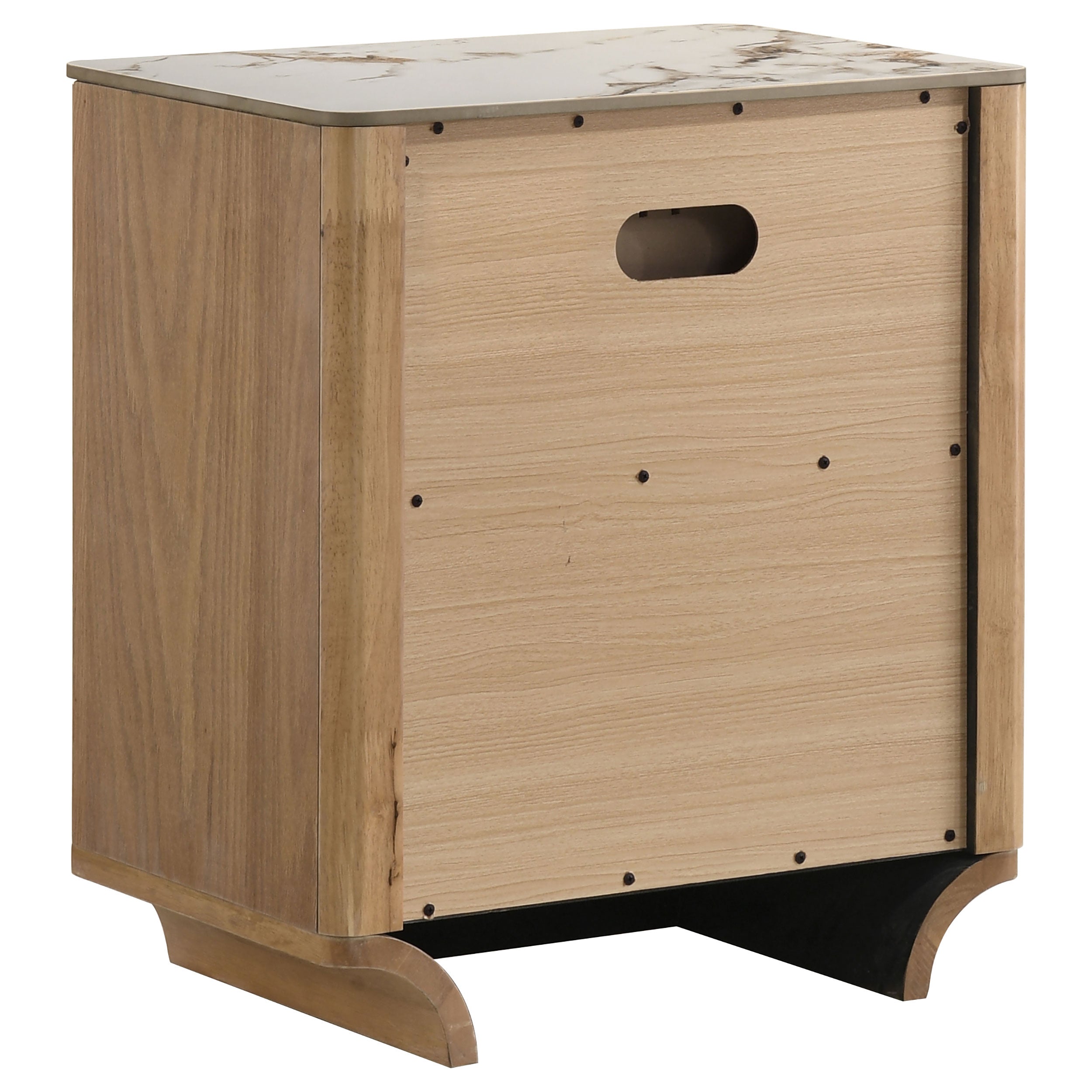 Leanne 2-drawer Sinter Stone Top Nightstand Light Oak — view 6
