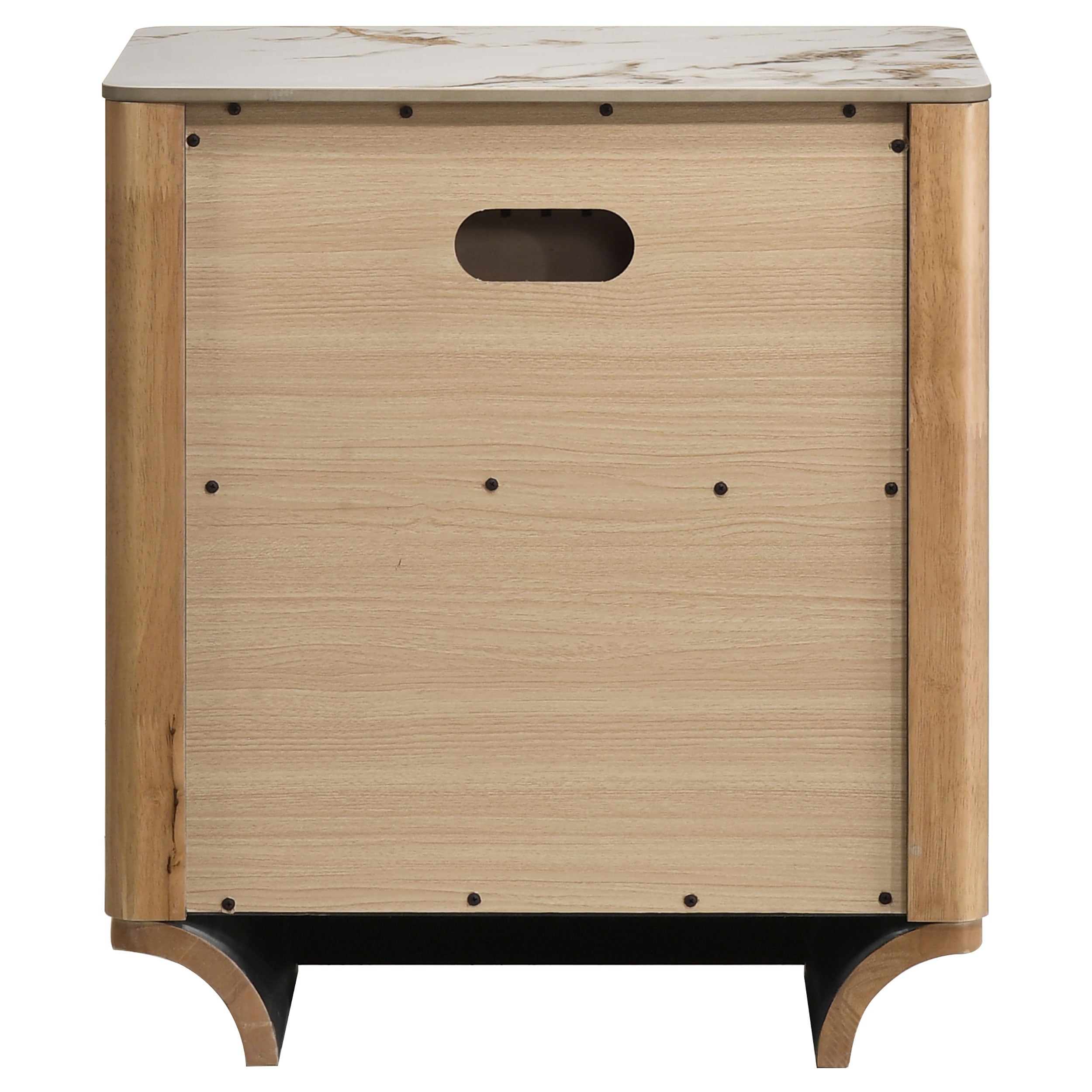 Leanne 2-drawer Sinter Stone Top Nightstand Light Oak — view 7