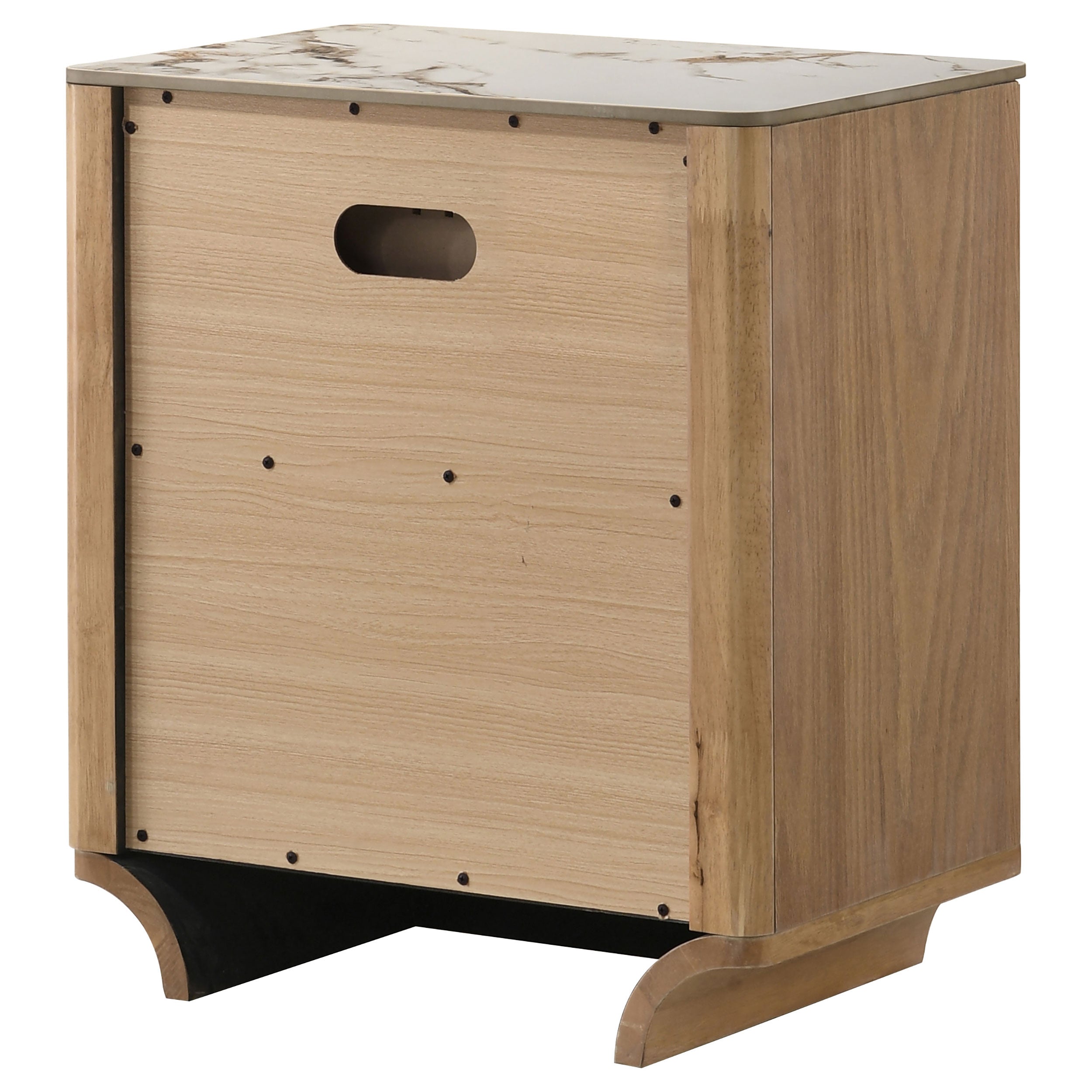 Leanne 2-drawer Sinter Stone Top Nightstand Light Oak — view 8