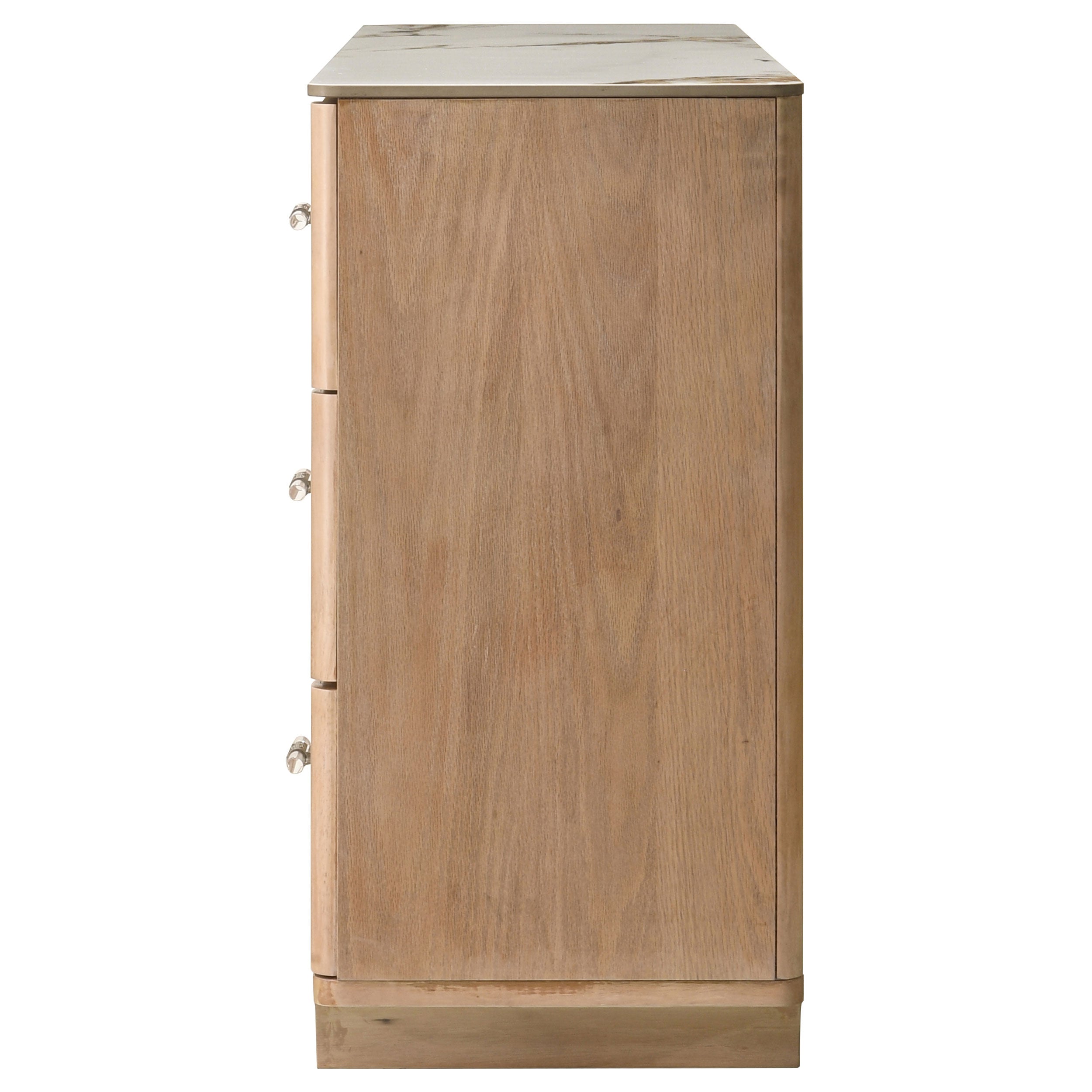 Leanne 6-drawer Sinter Stone Top Dresser Cabinet Light Oak — view 5