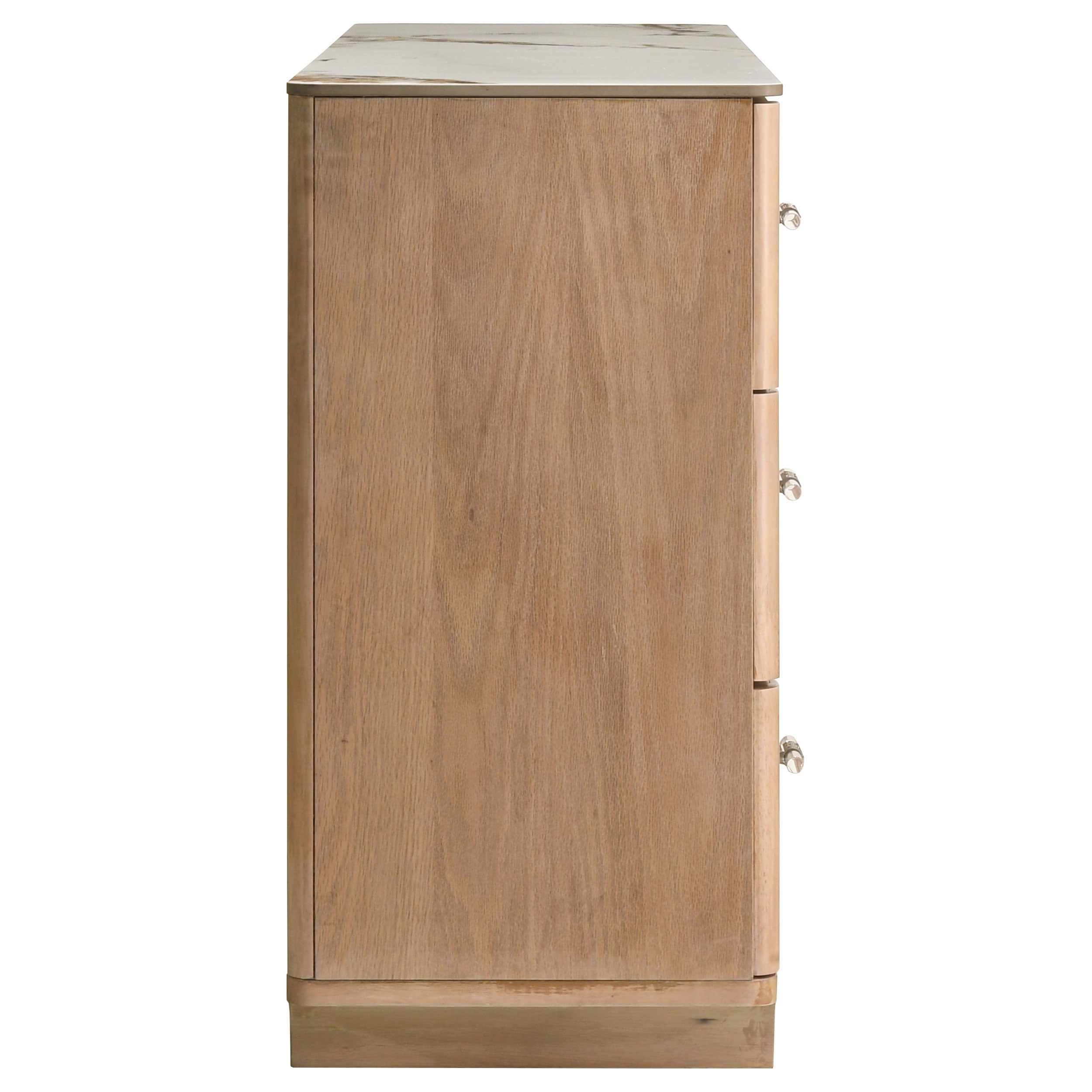 Leanne 6-drawer Sinter Stone Top Dresser Cabinet Light Oak — view 9
