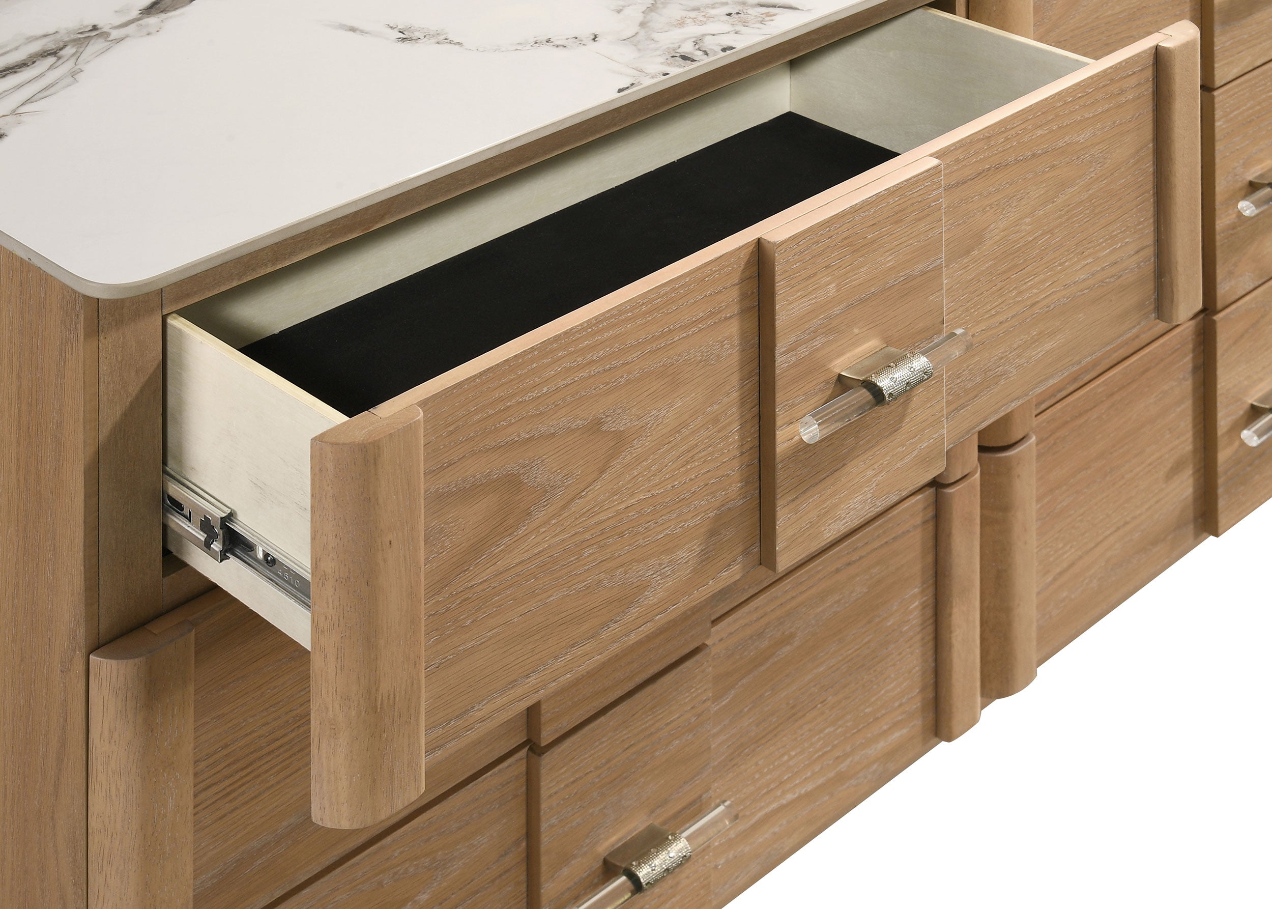 Leanne 6-drawer Sinter Stone Top Dresser Cabinet Light Oak — view 10