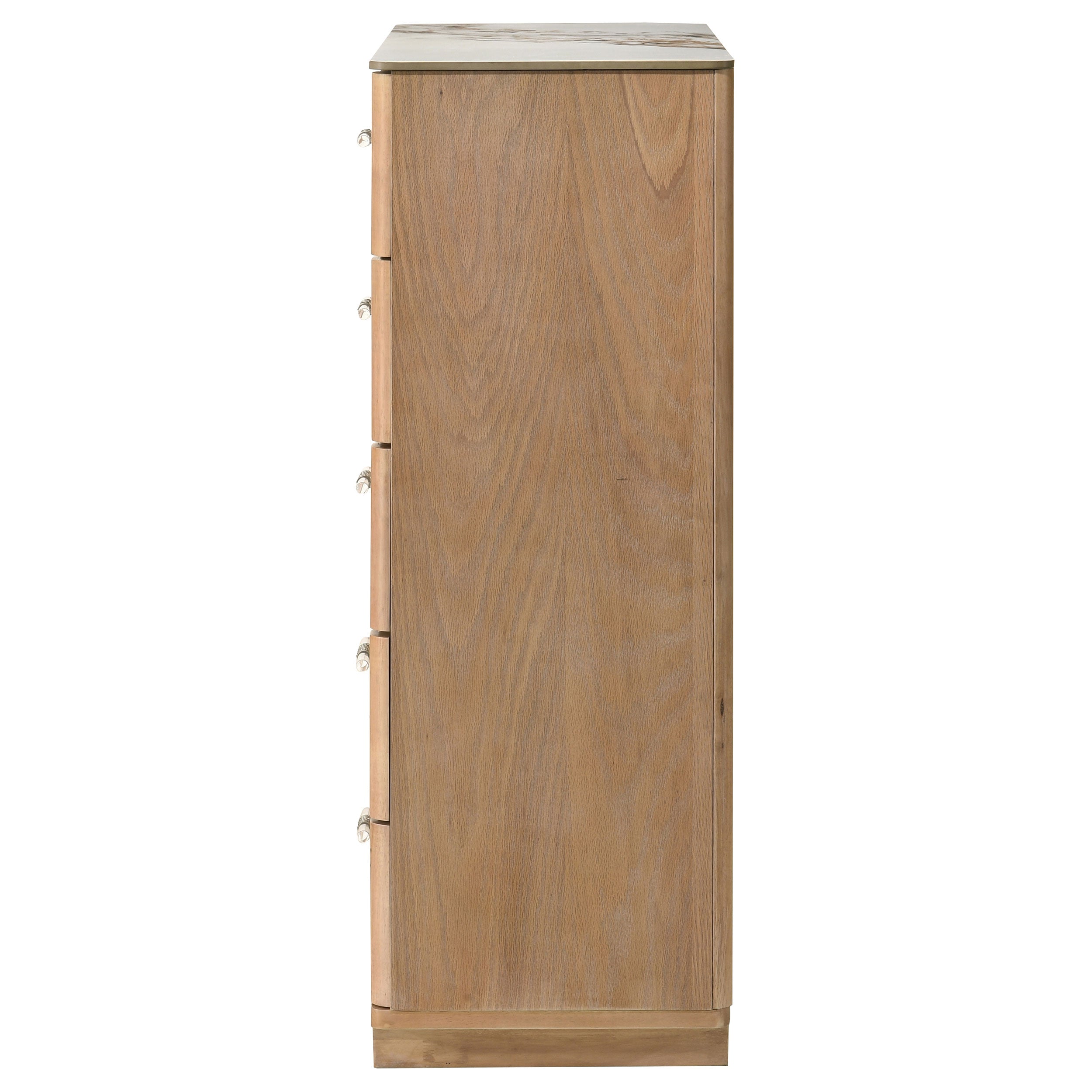 Leanne 5-drawer Sinter Stone Top Chest of Drawers Light Oak — view 5