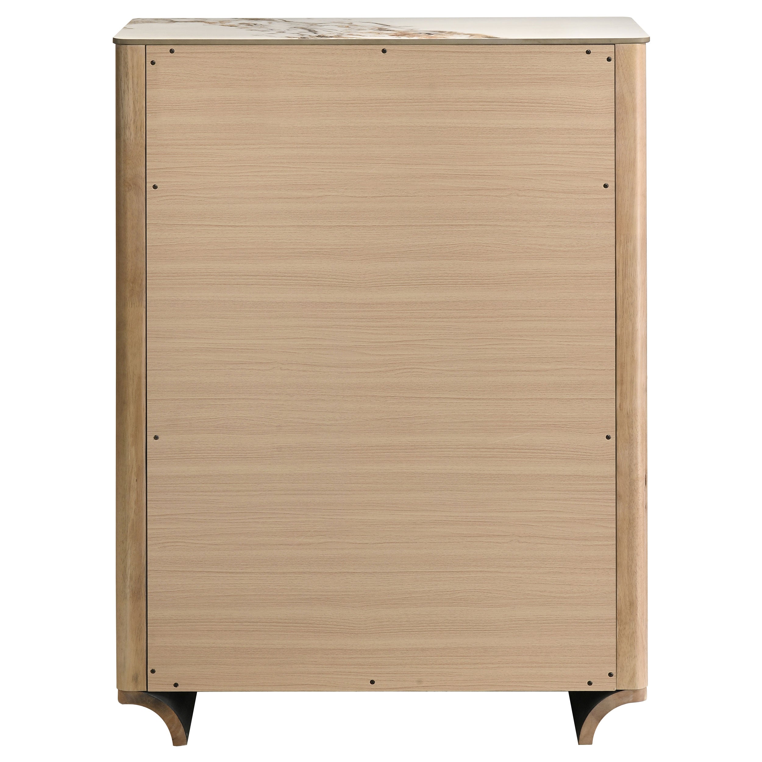 Leanne 5-drawer Sinter Stone Top Chest of Drawers Light Oak — view 7