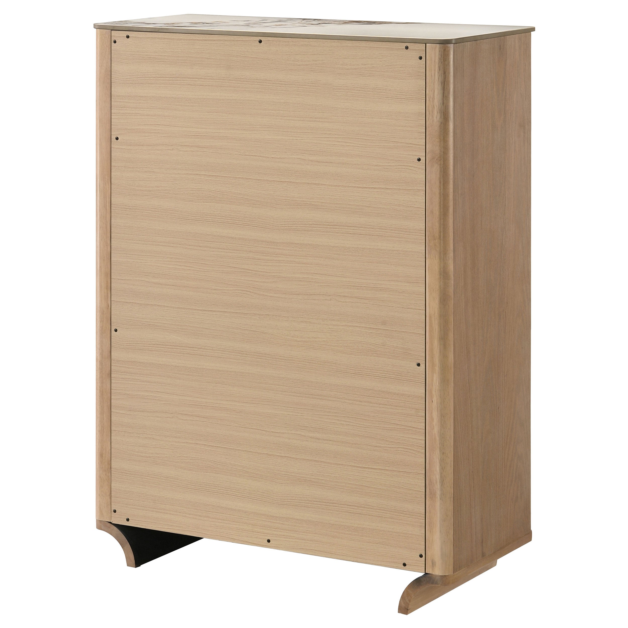 Leanne 5-drawer Sinter Stone Top Chest of Drawers Light Oak — view 8