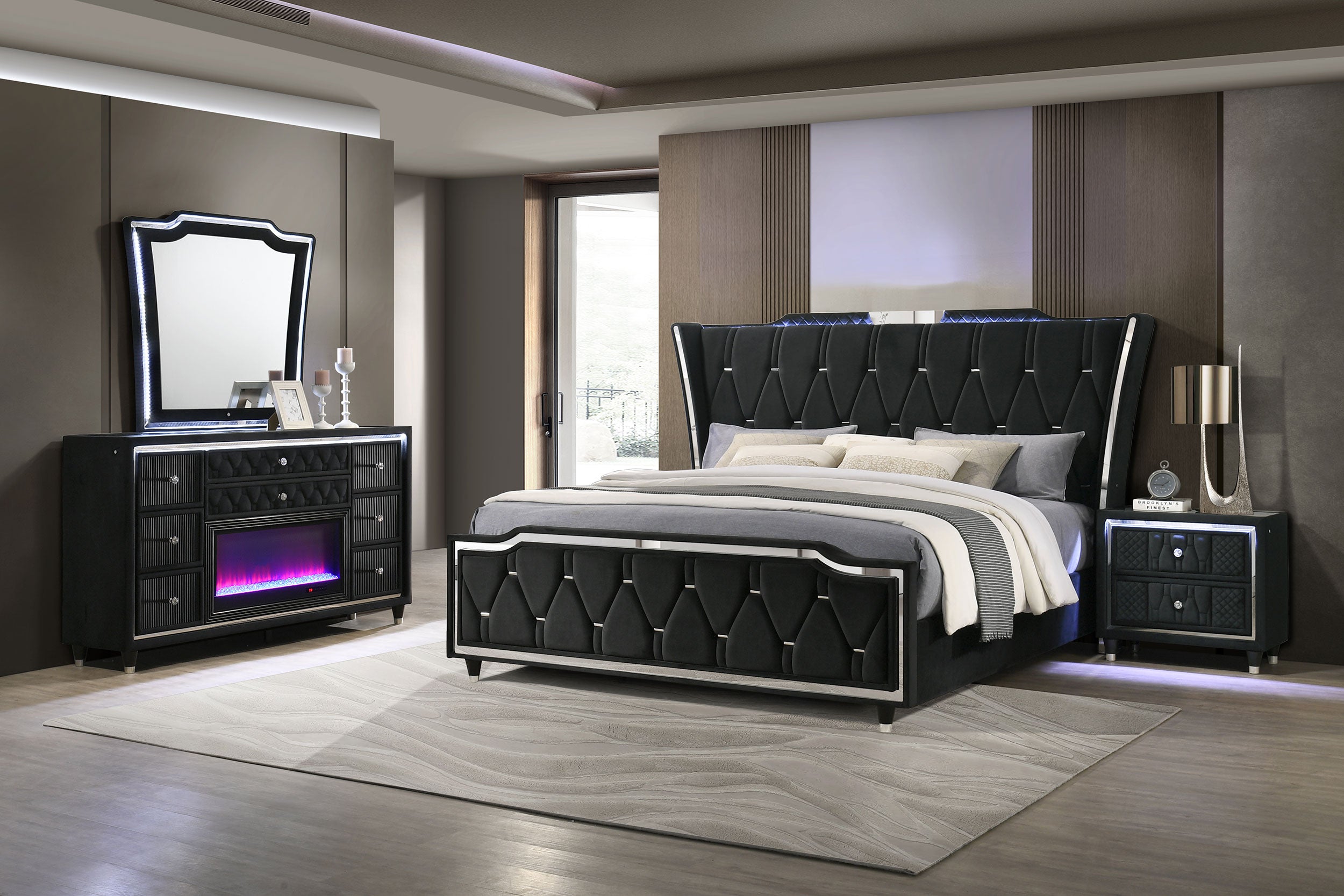 Lorient 4-piece Queen Bedroom Set Black — view 1