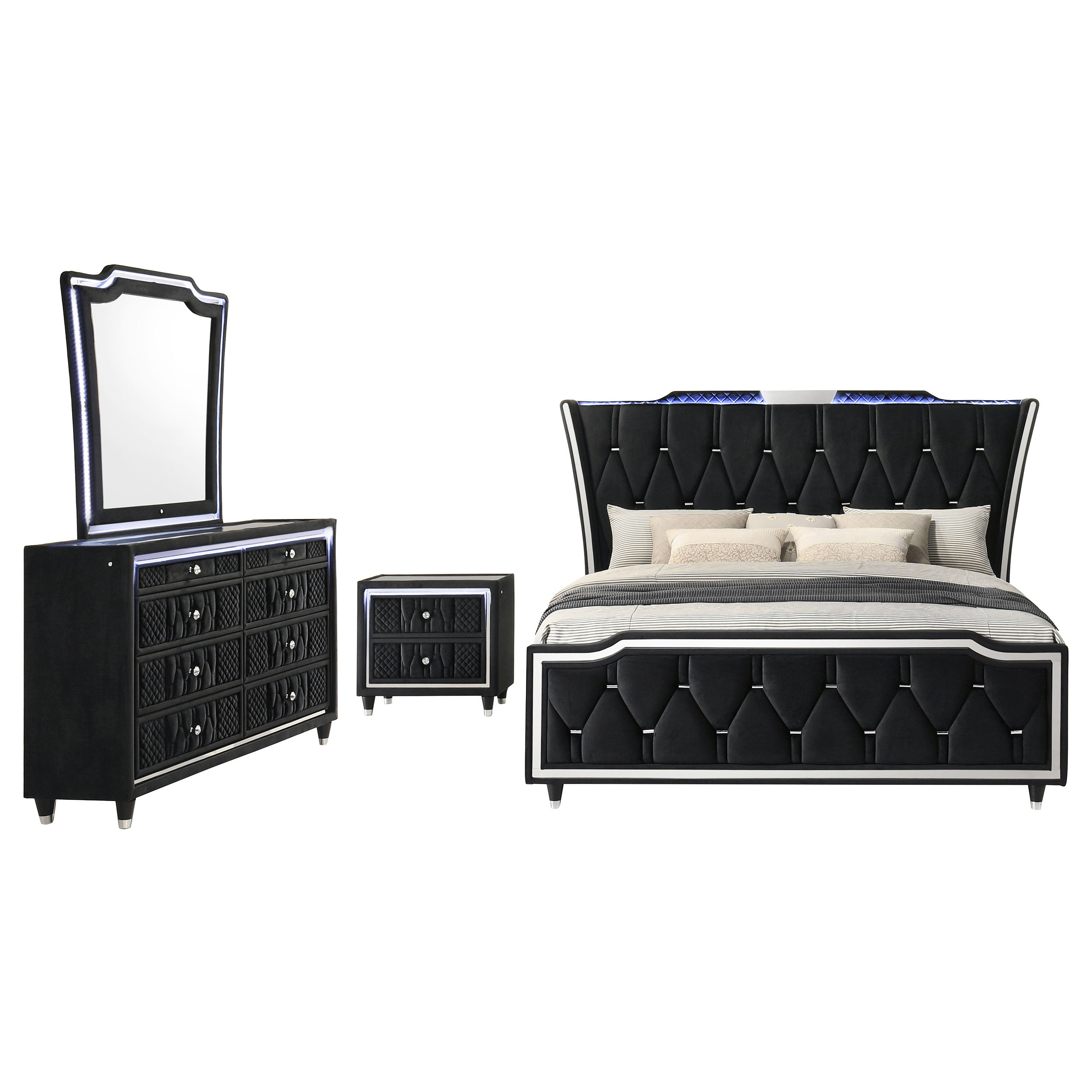 Lorient 4-piece Queen Bedroom Set Black — view 2