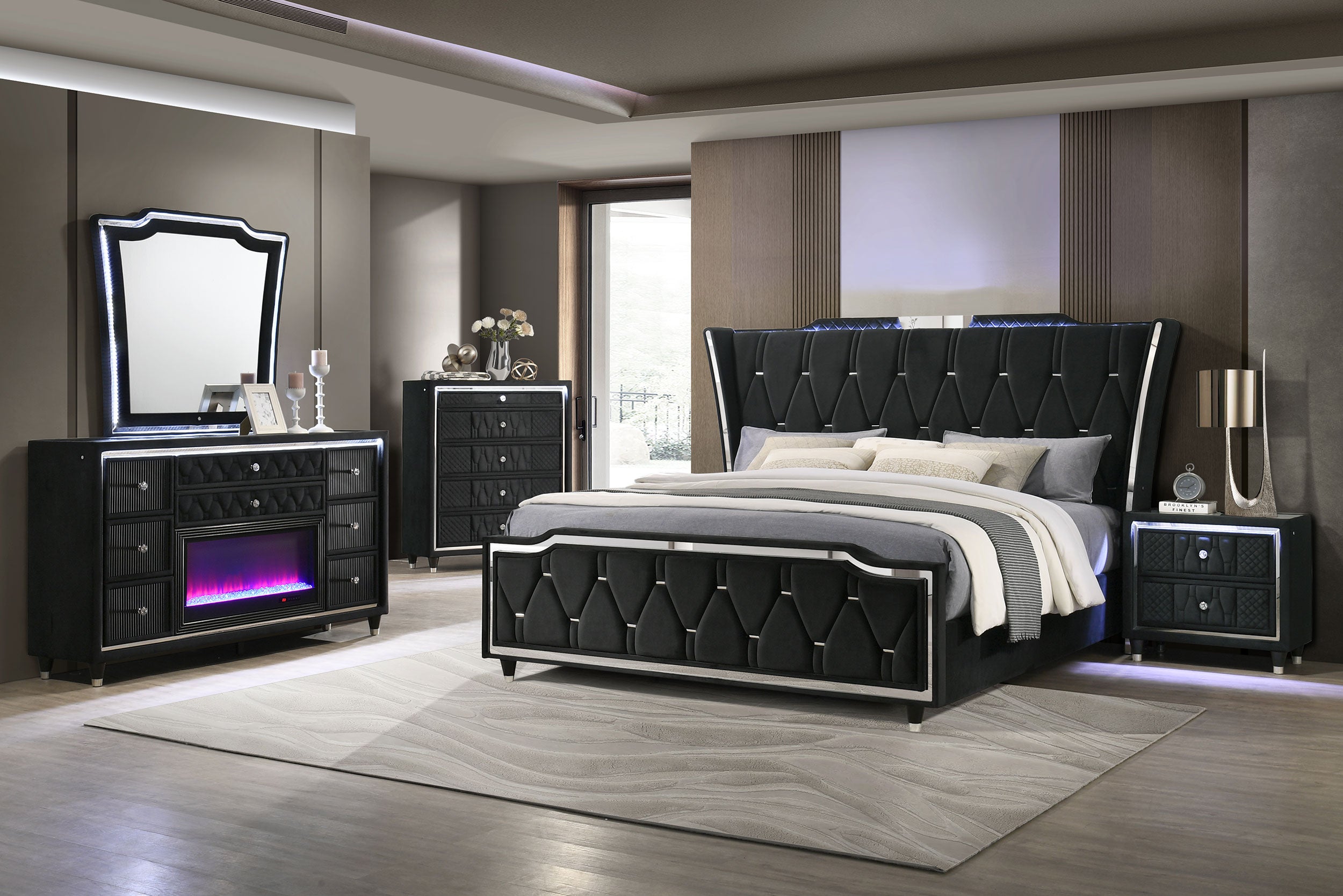 Lorient 5-piece Queen Bedroom Set Black — view 1
