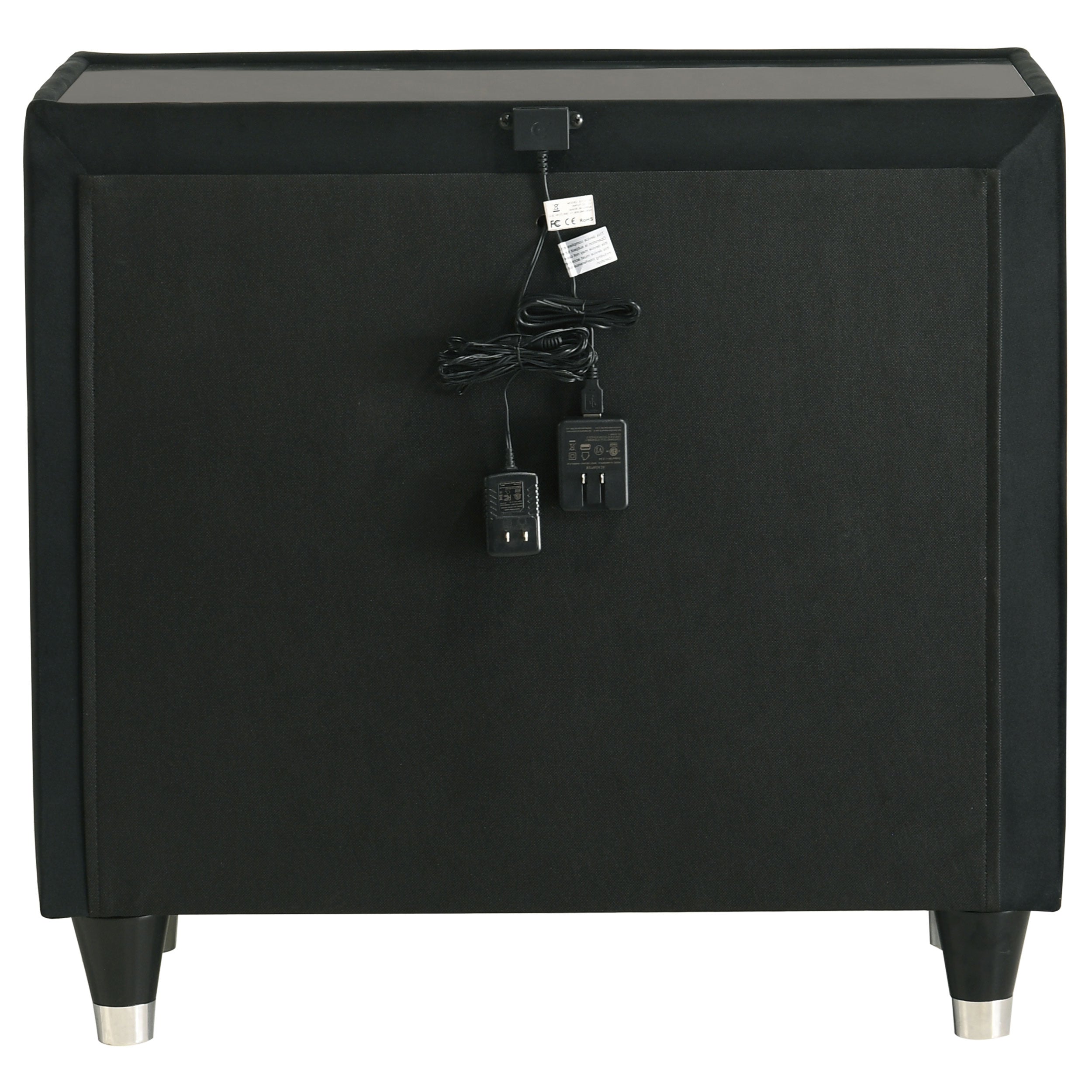 Lorient 2-drawer LED Nightstand with USB Black — view 7