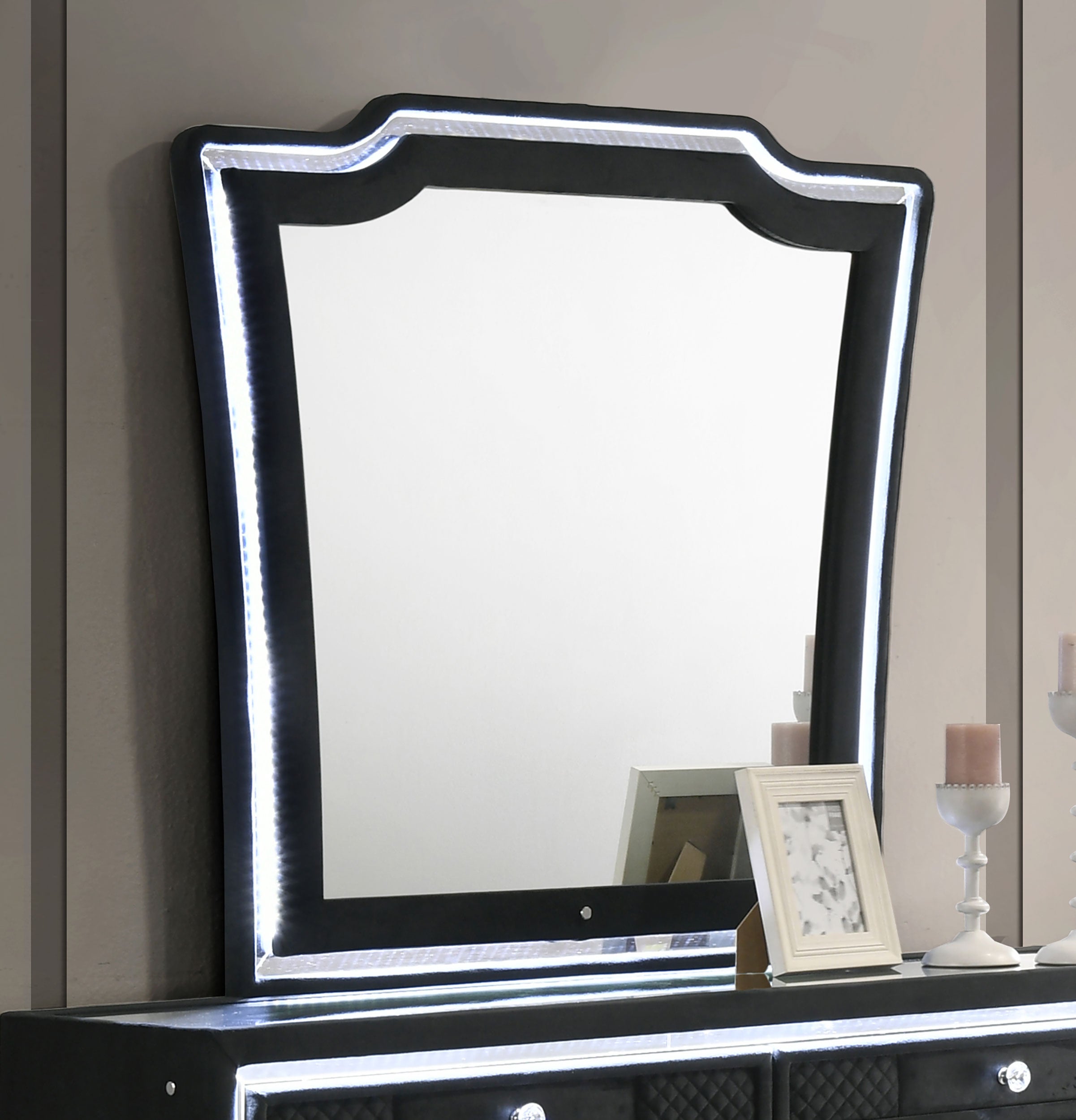 Lorient LED Dresser Mirror Black — view 2