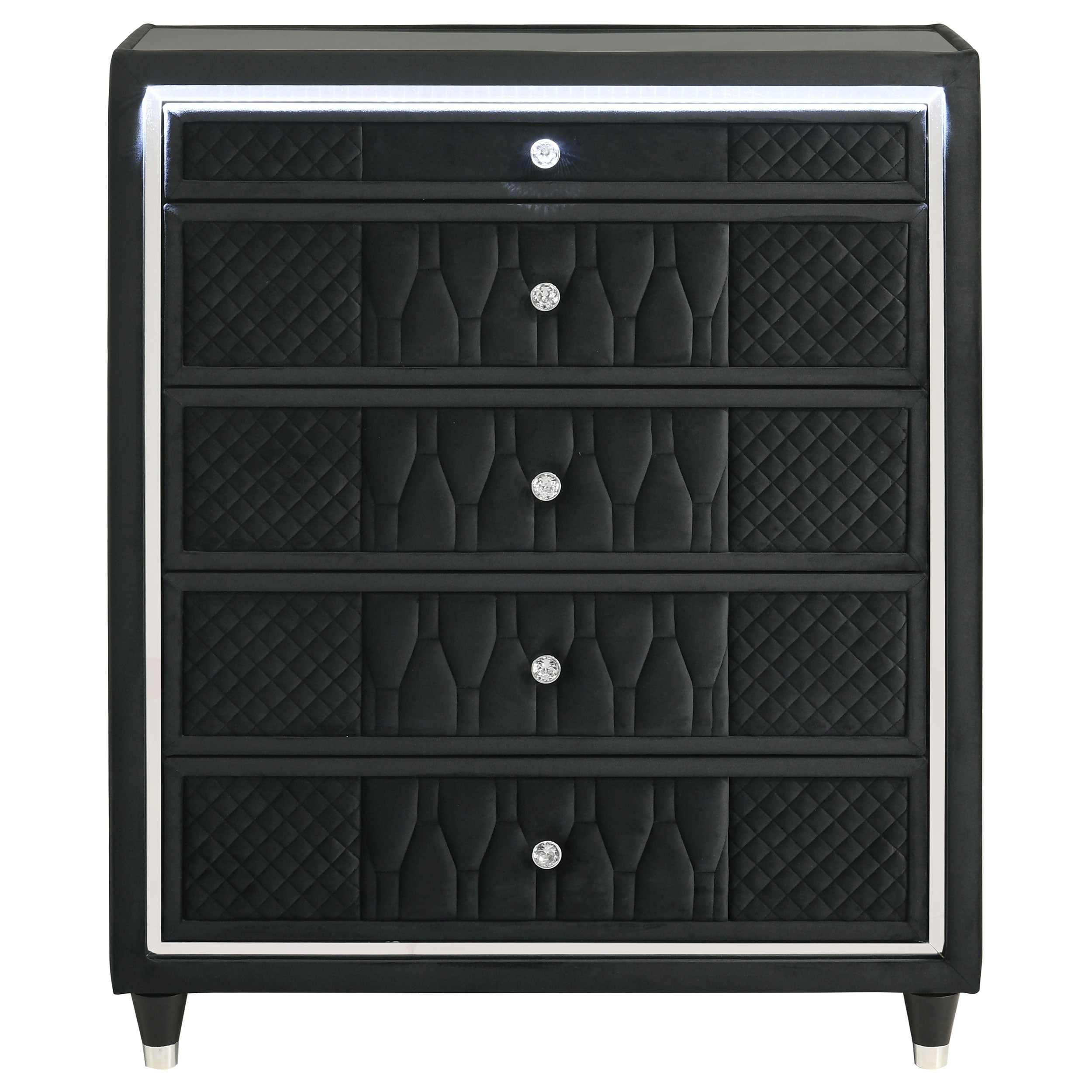 Lorient 5-drawer LED Chest of Drawers Black — view 3