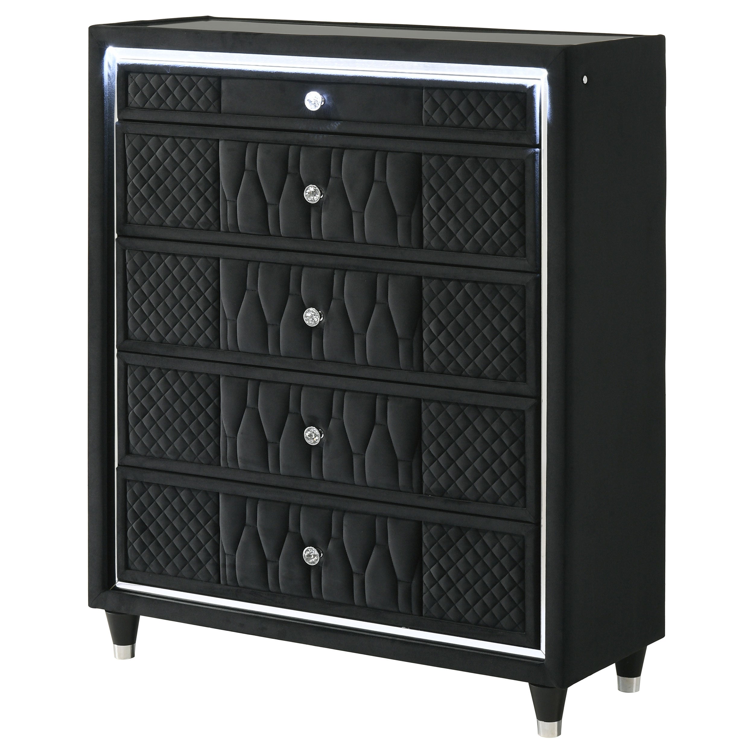 Lorient 5-drawer LED Chest of Drawers Black — view 4