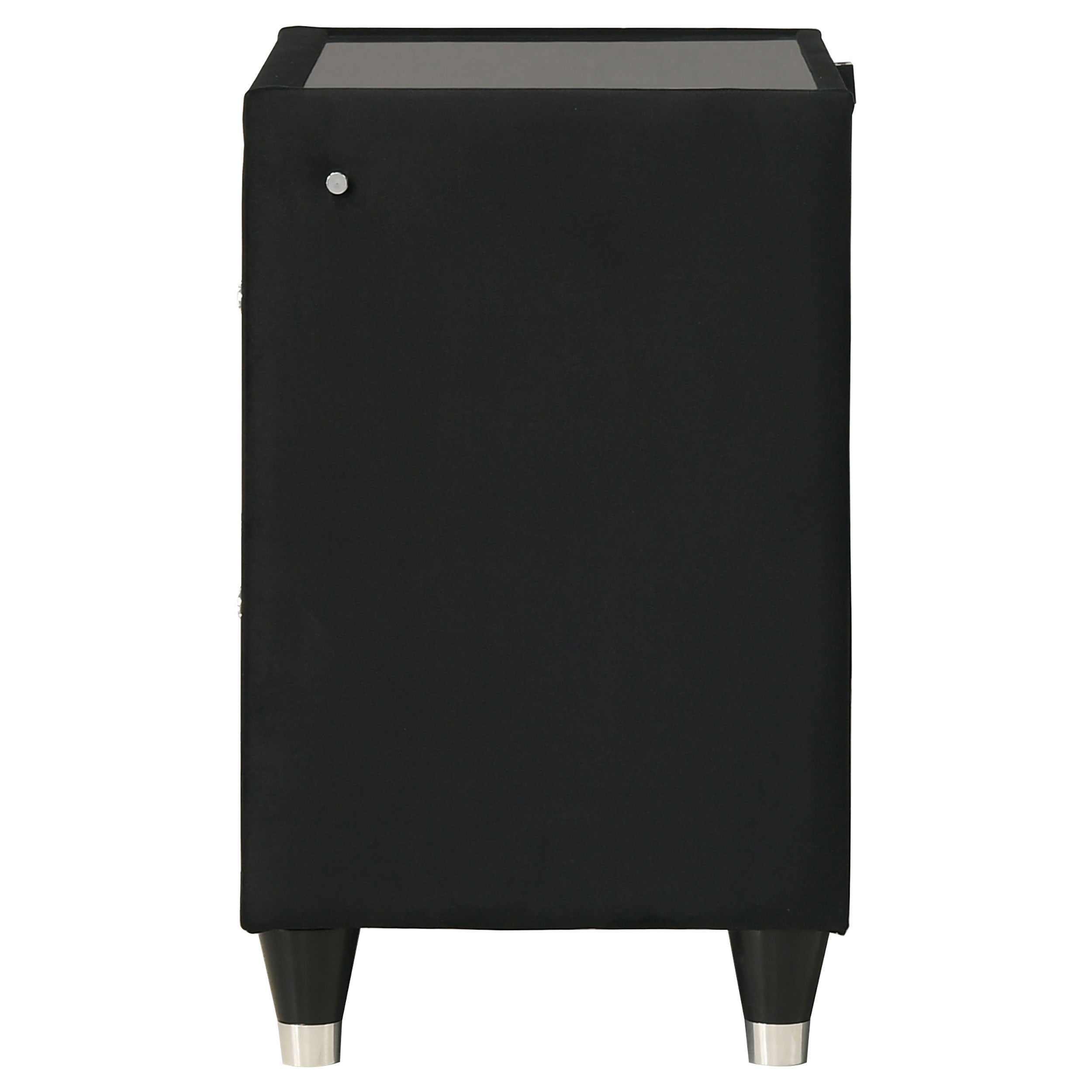 Ravenne 2-drawer Velvet Upholstered LED Nightstand with USB Black — view 5