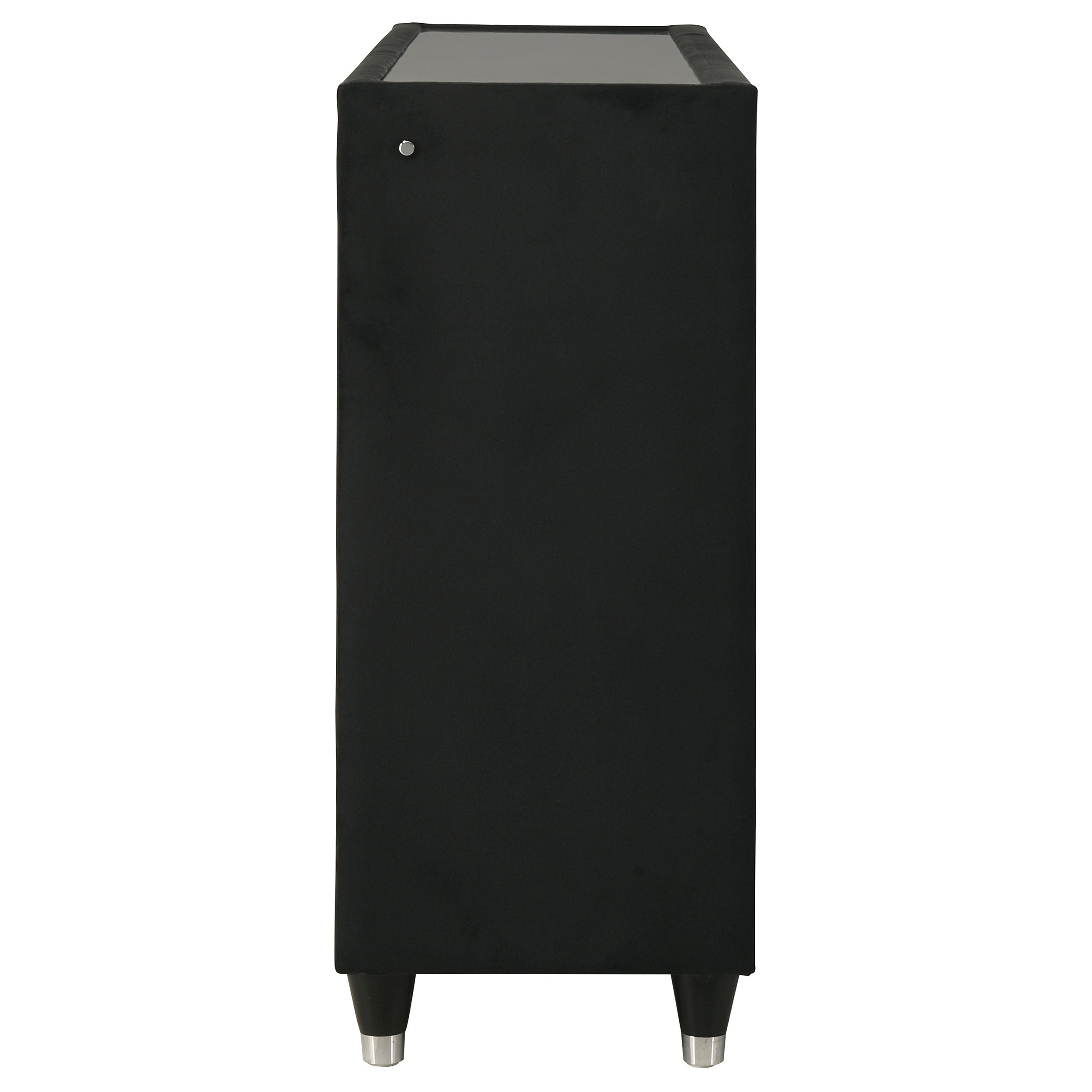 Ravenne 8-drawer Velvet Upholstered LED Dresser Cabinet Black — view 5