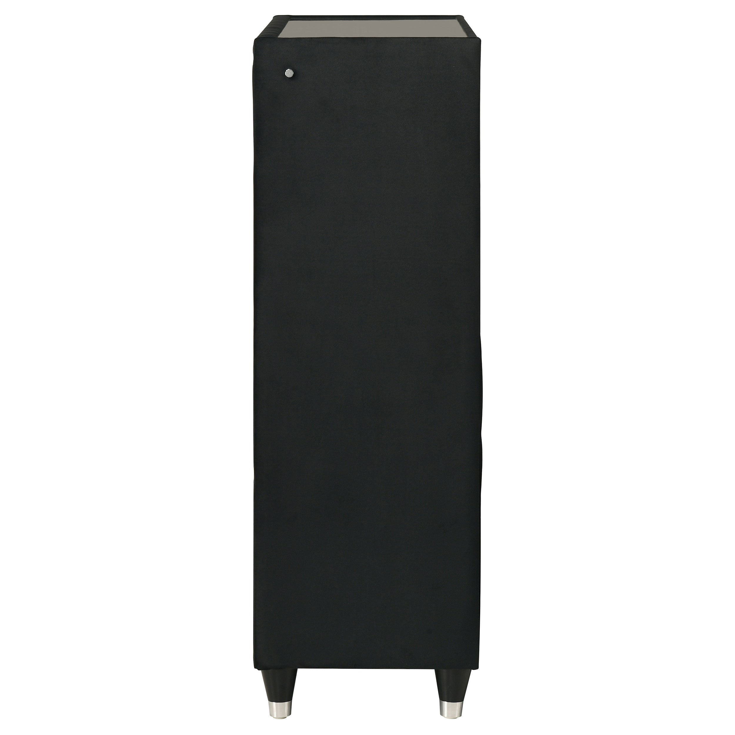 Ravenne 5-drawer Velvet Upholstered LED Chest of Drawers Black — view 5