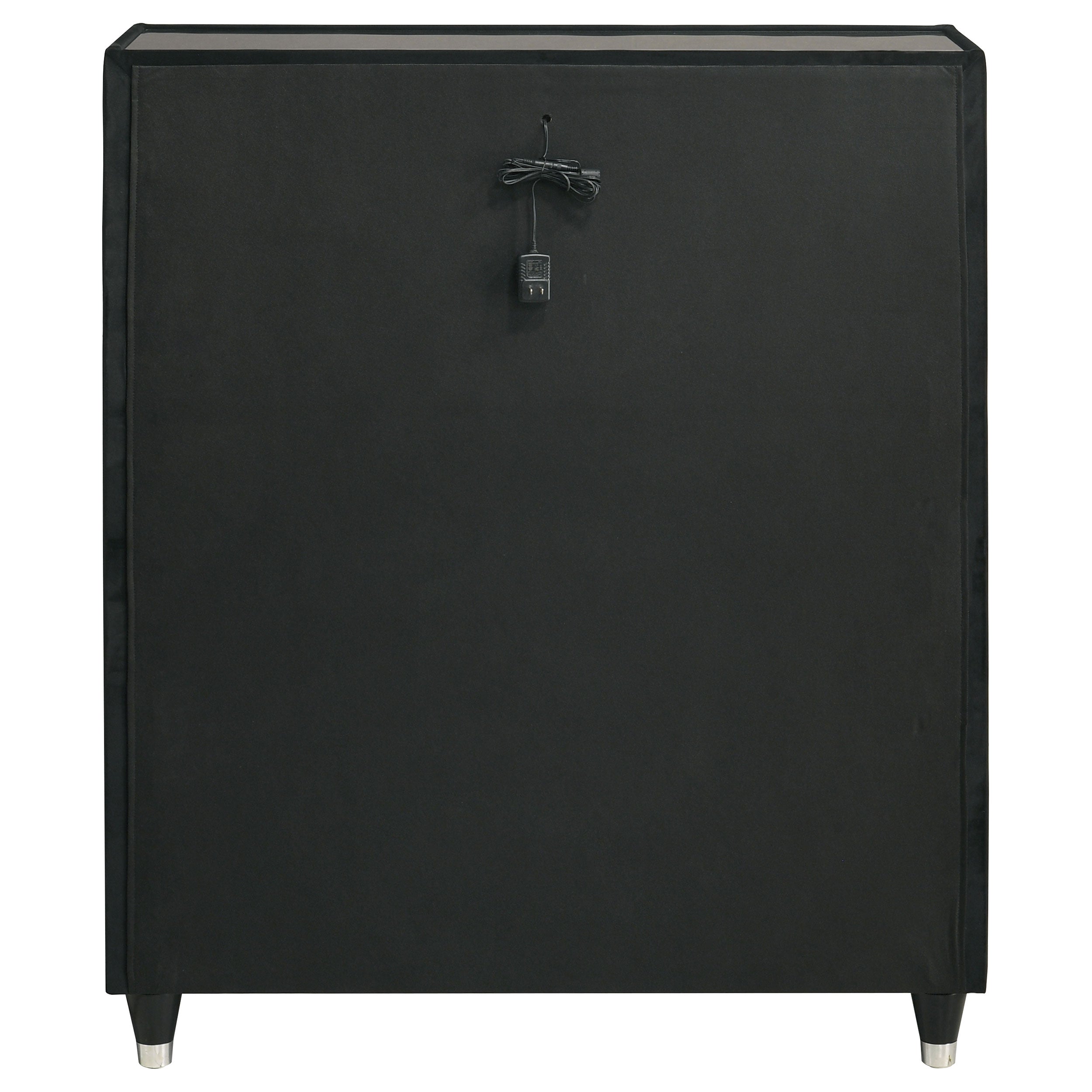 Ravenne 5-drawer Velvet Upholstered LED Chest of Drawers Black — view 7