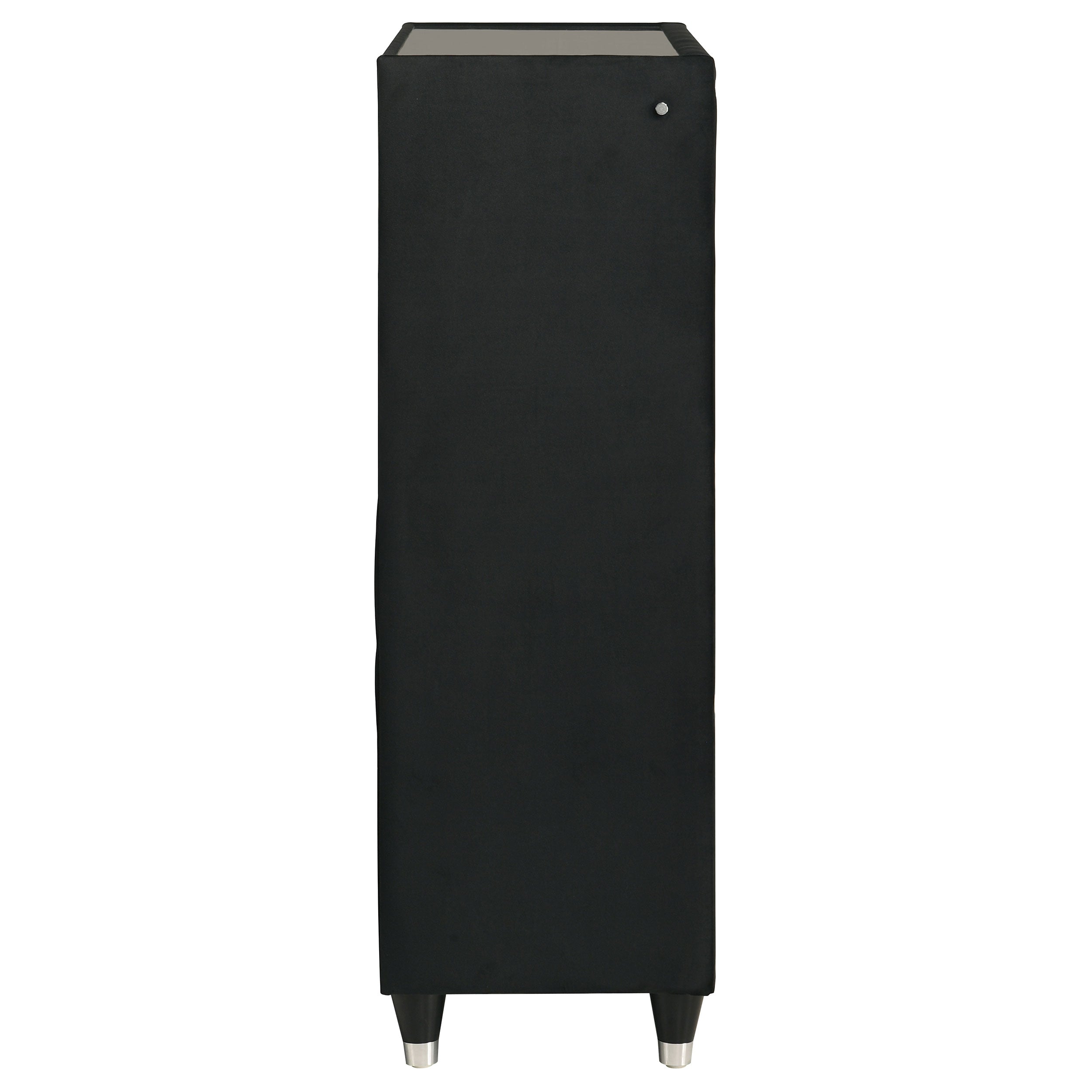 Ravenne 5-drawer Velvet Upholstered LED Chest of Drawers Black — view 9