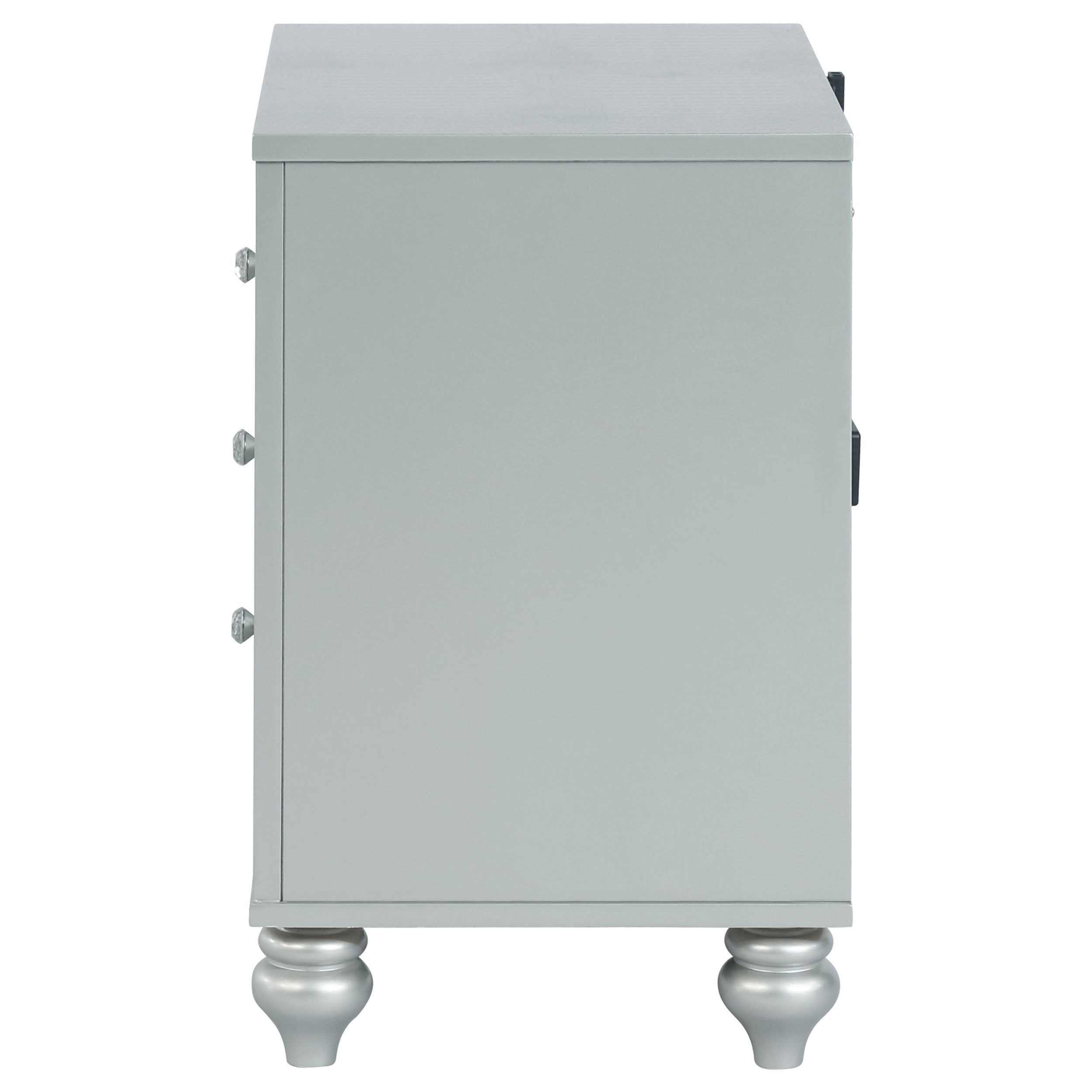 Gunnison 2-drawer Nightstand Silver Metallic — view 5