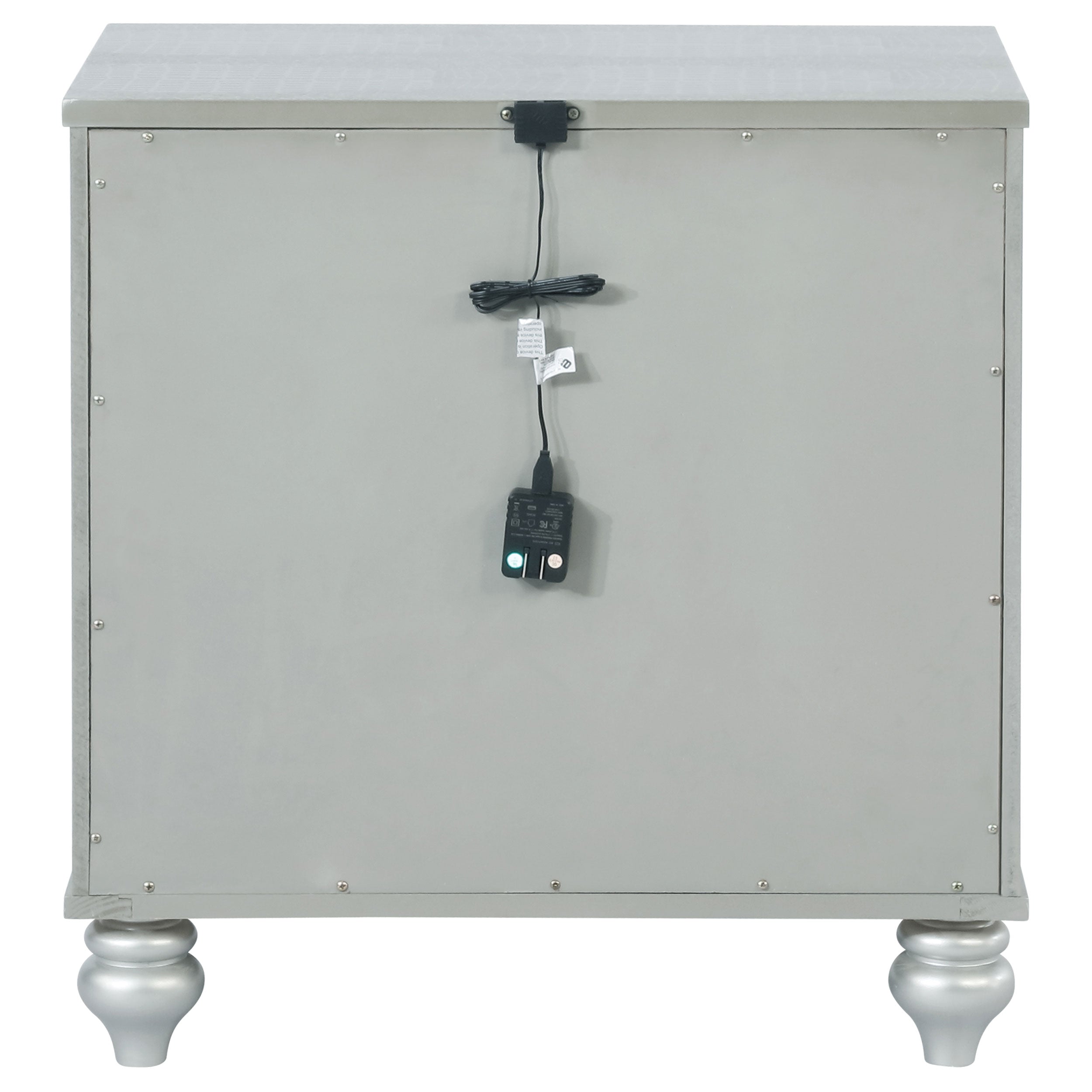 Gunnison 2-drawer Nightstand Silver Metallic — view 7