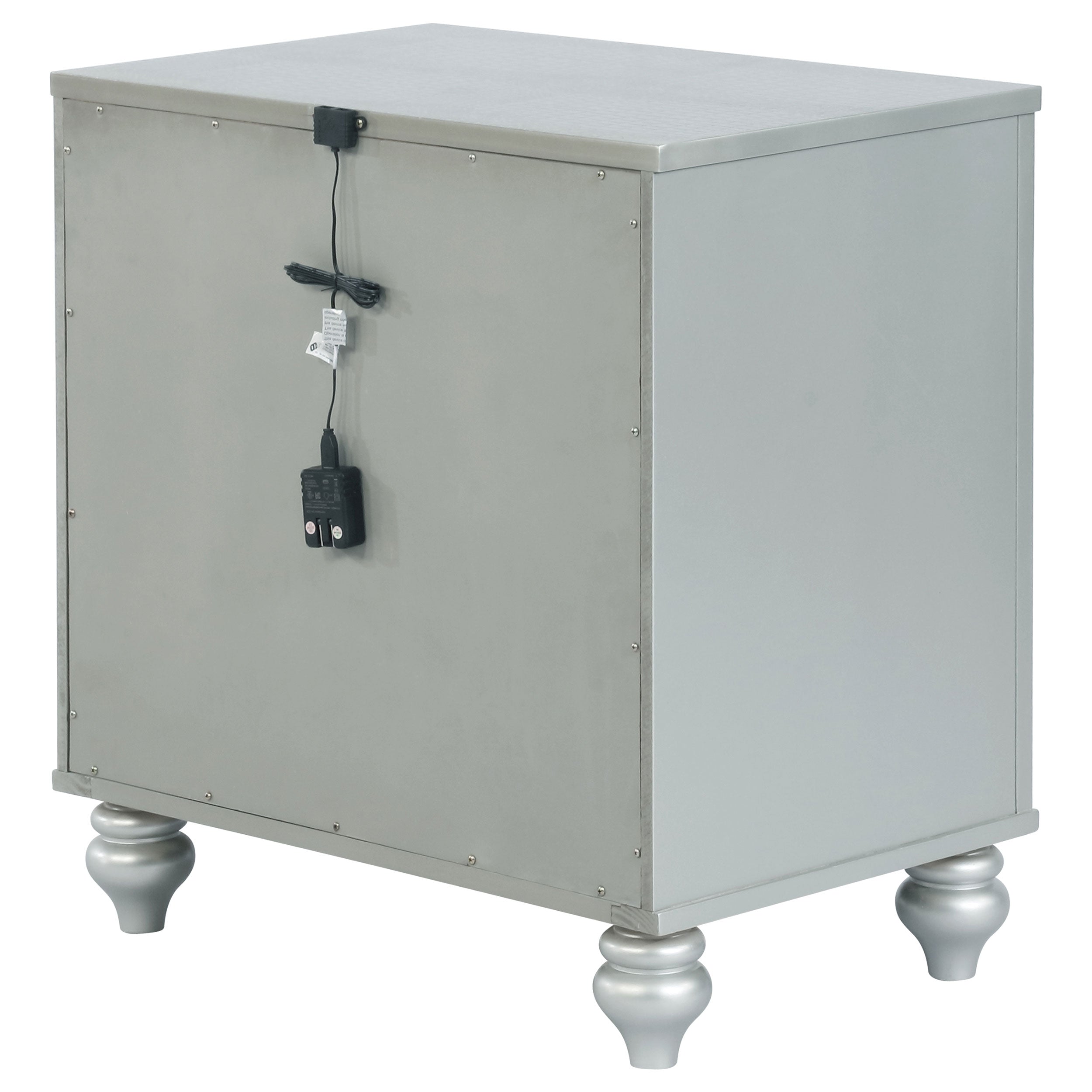 Gunnison 2-drawer Nightstand Silver Metallic — view 8