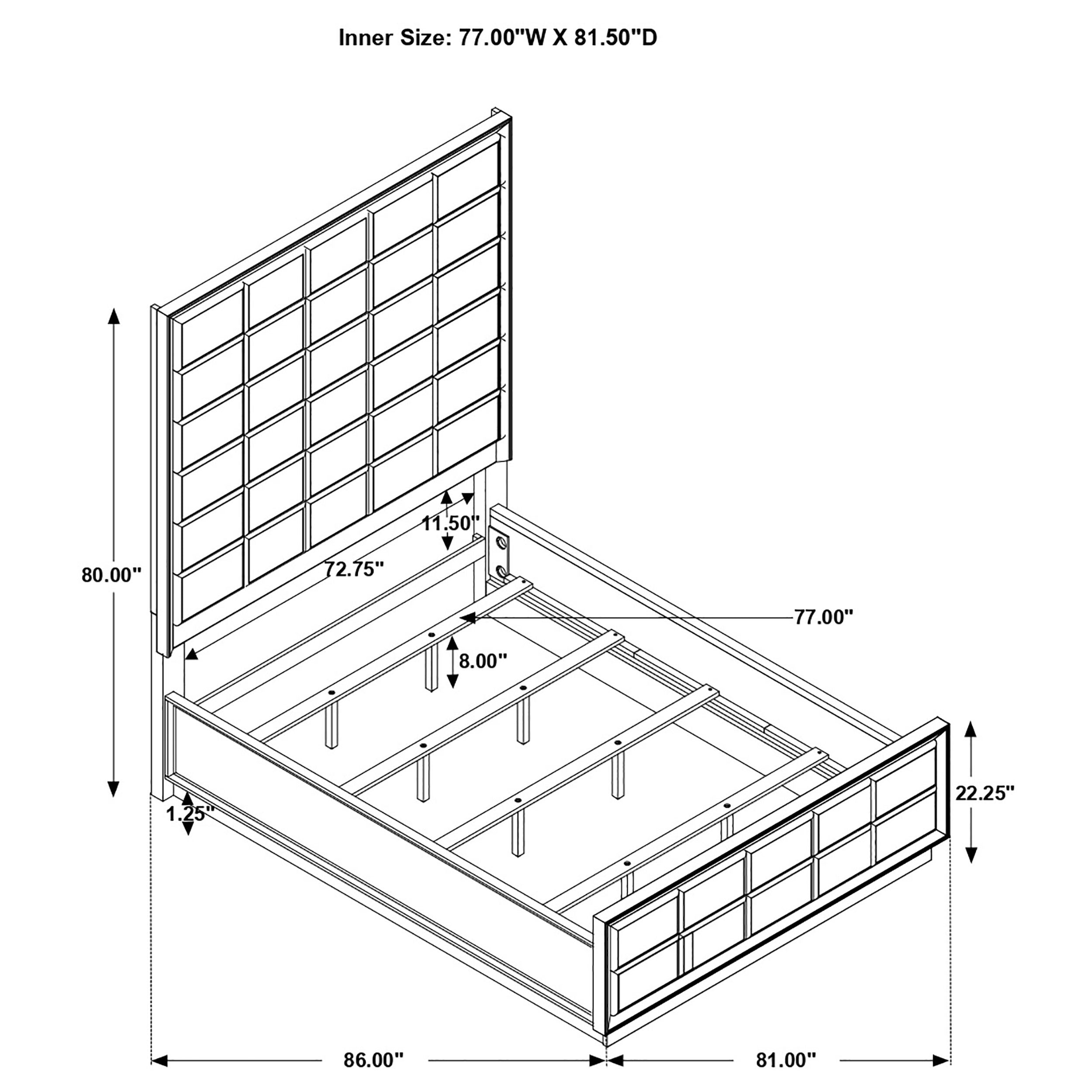 Durango 77-inch Eastern King Panel Bed Smoked Peppercorn — view 8