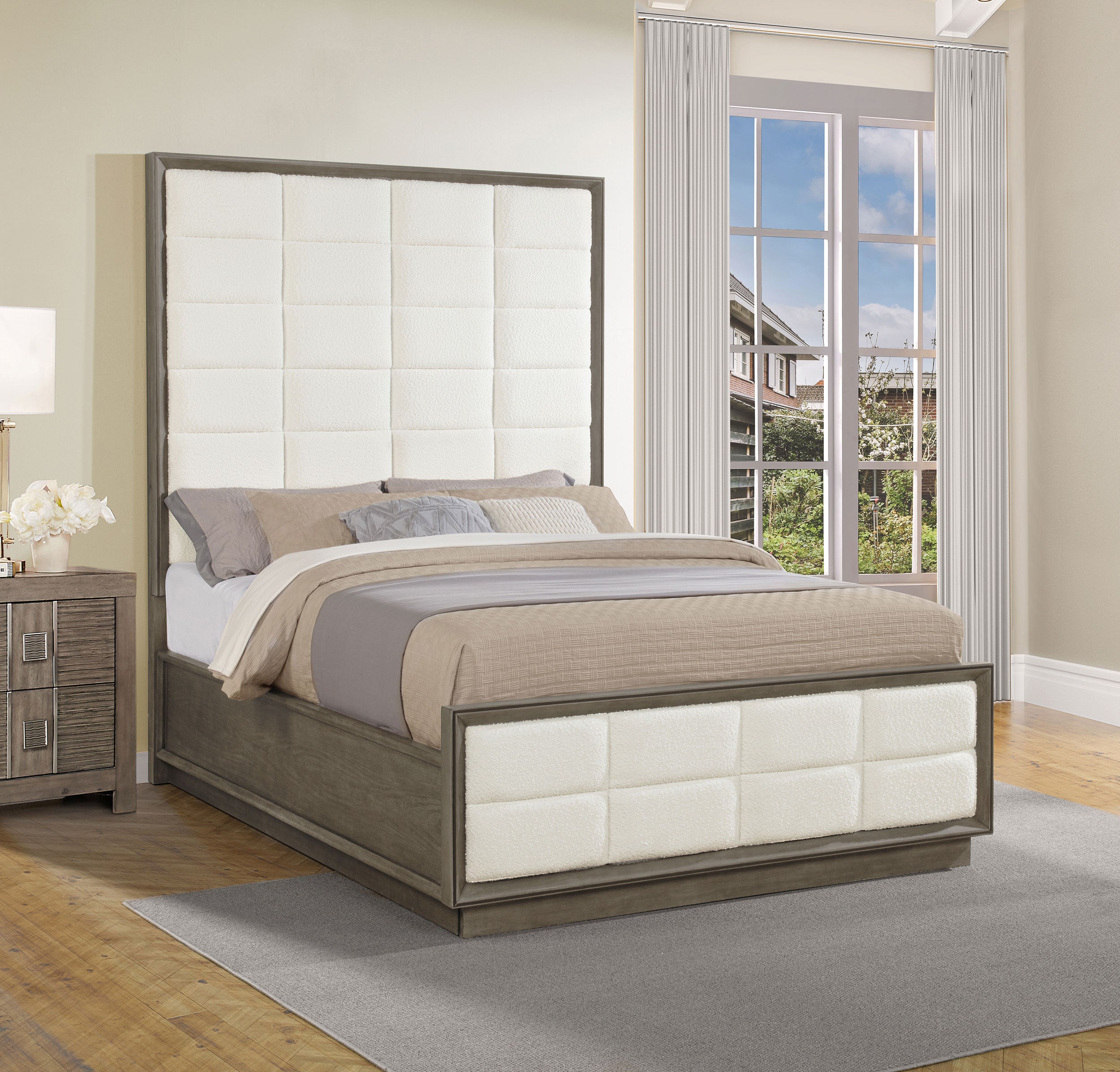Durango 80-inch Queen Panel Bed Taupe Oak — view 2