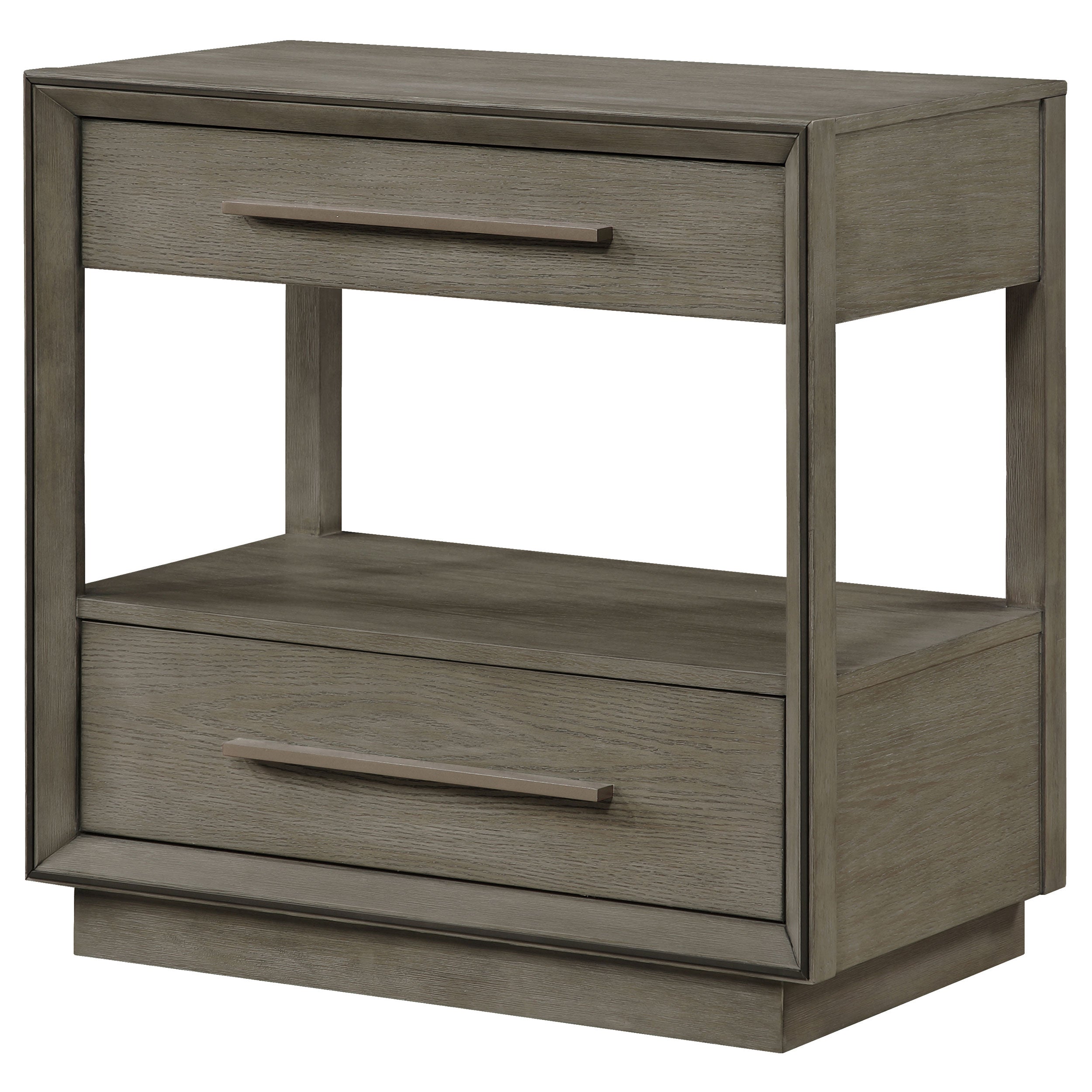 Durango 2-drawer Nightstand Bedside Table Taupe Oak — view 4