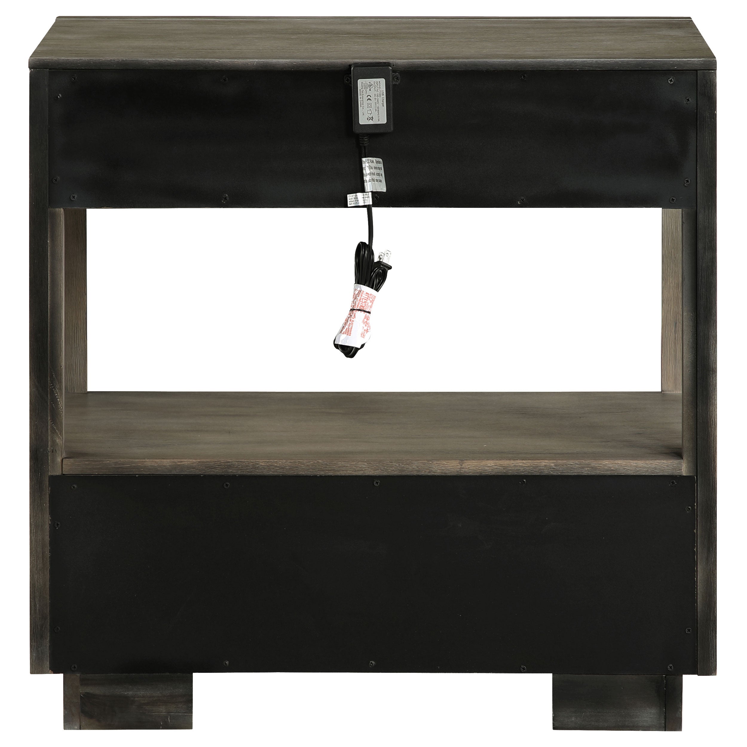 Durango 2-drawer Nightstand Bedside Table Taupe Oak — view 7