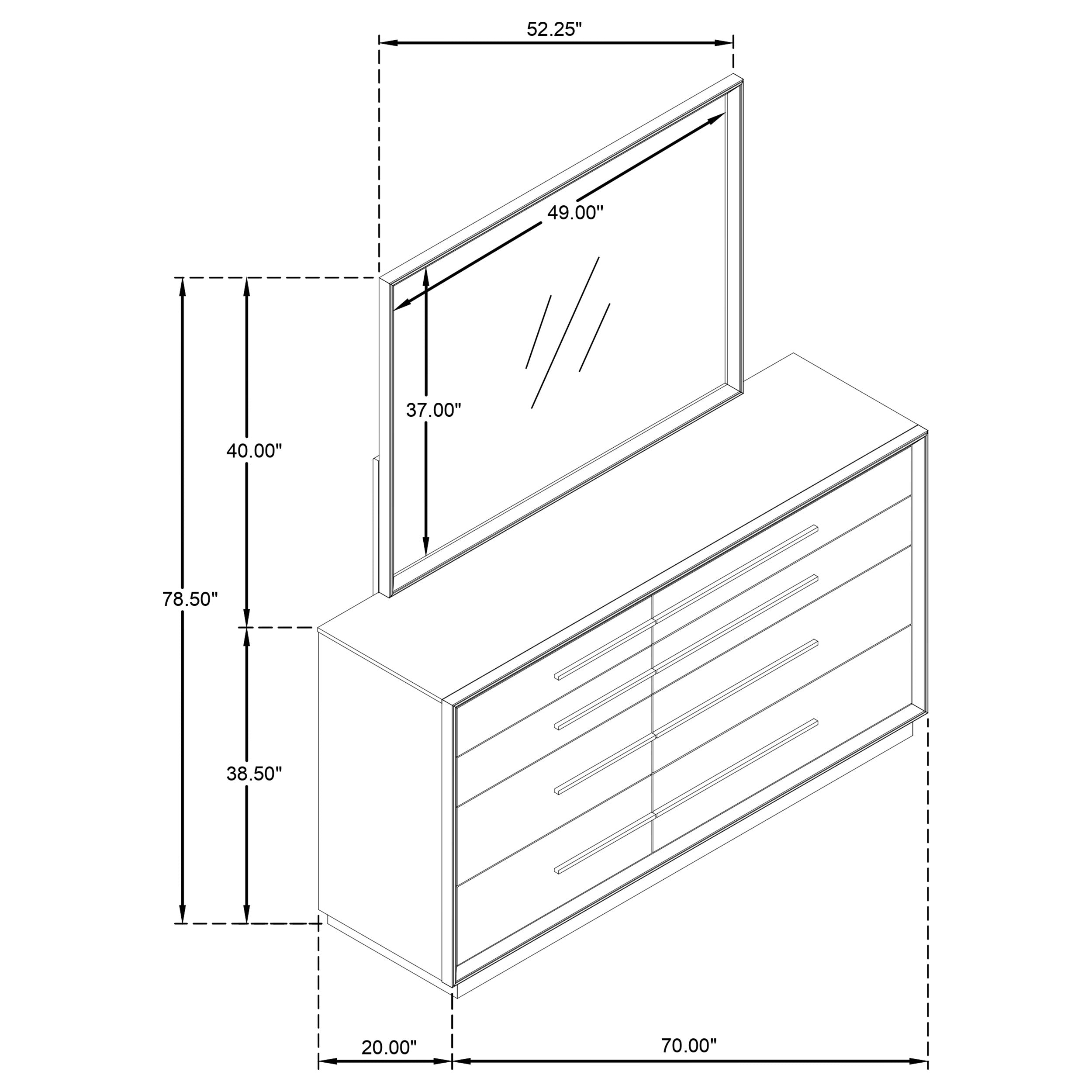 Durango 8-drawer Dresser and Mirror Taupe Oak — view 13