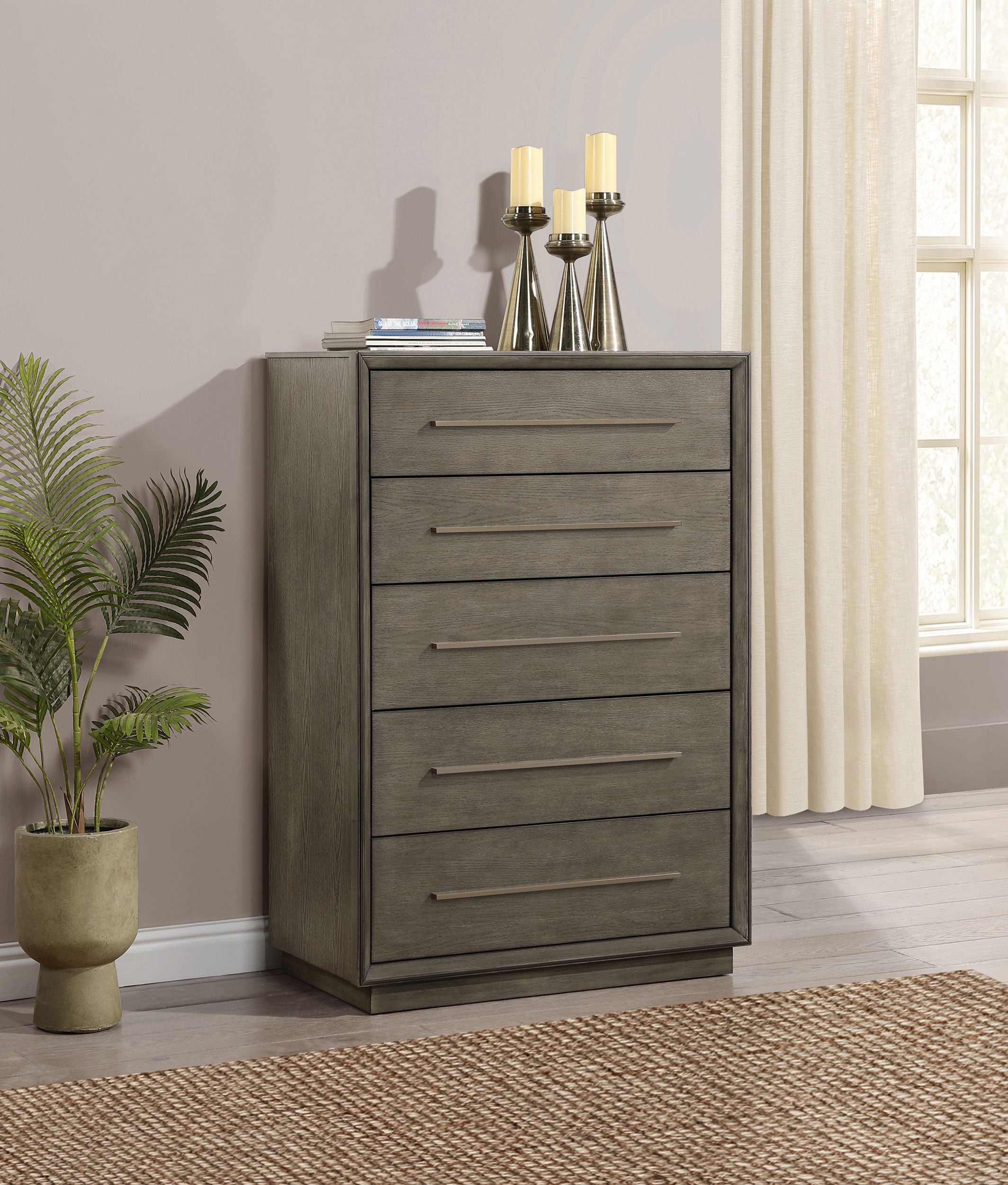 Durango 5-drawer Bedroom Chest Taupe Oak — view 2
