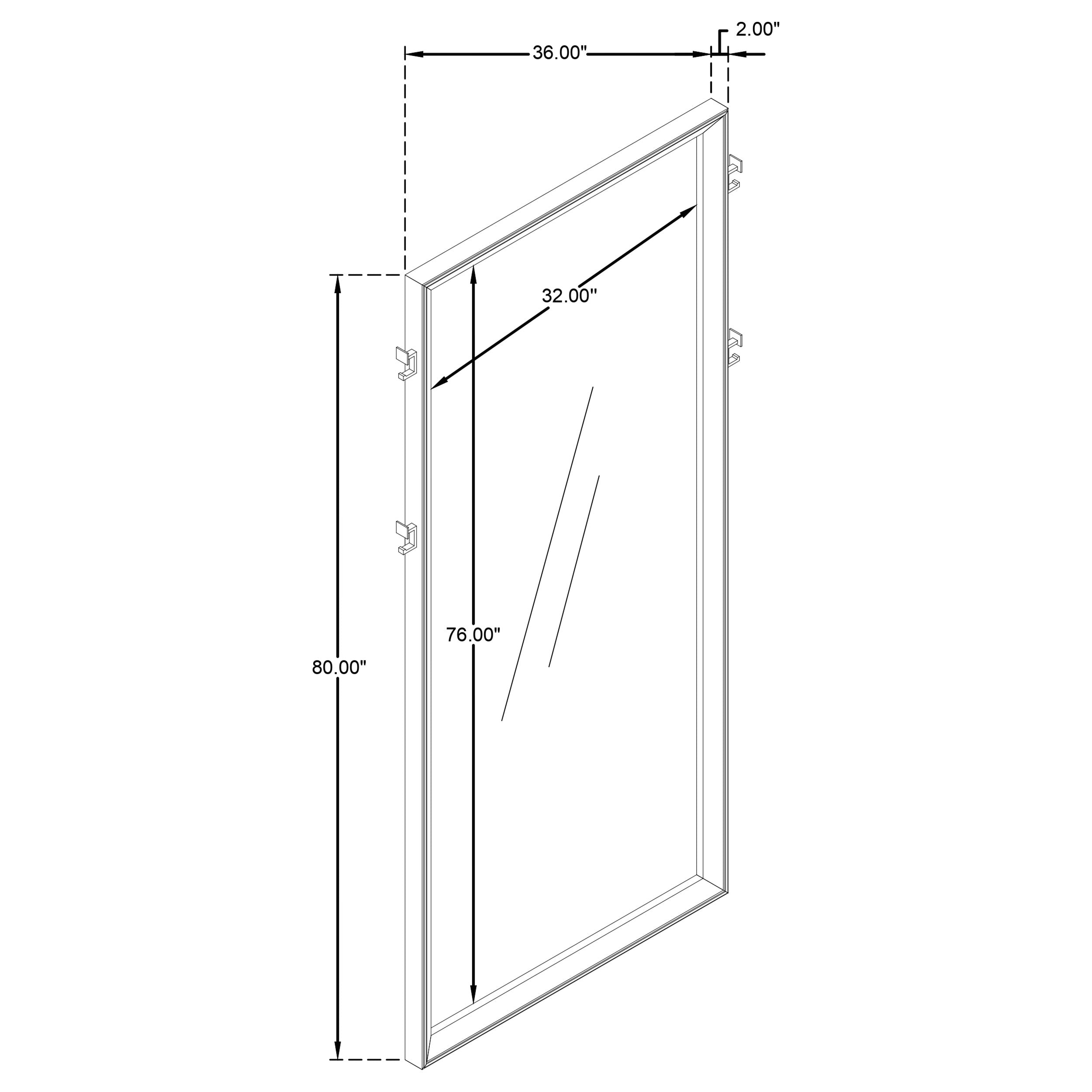 Durango 80-inch Standing Floor Mirror Washed Oak — view 6
