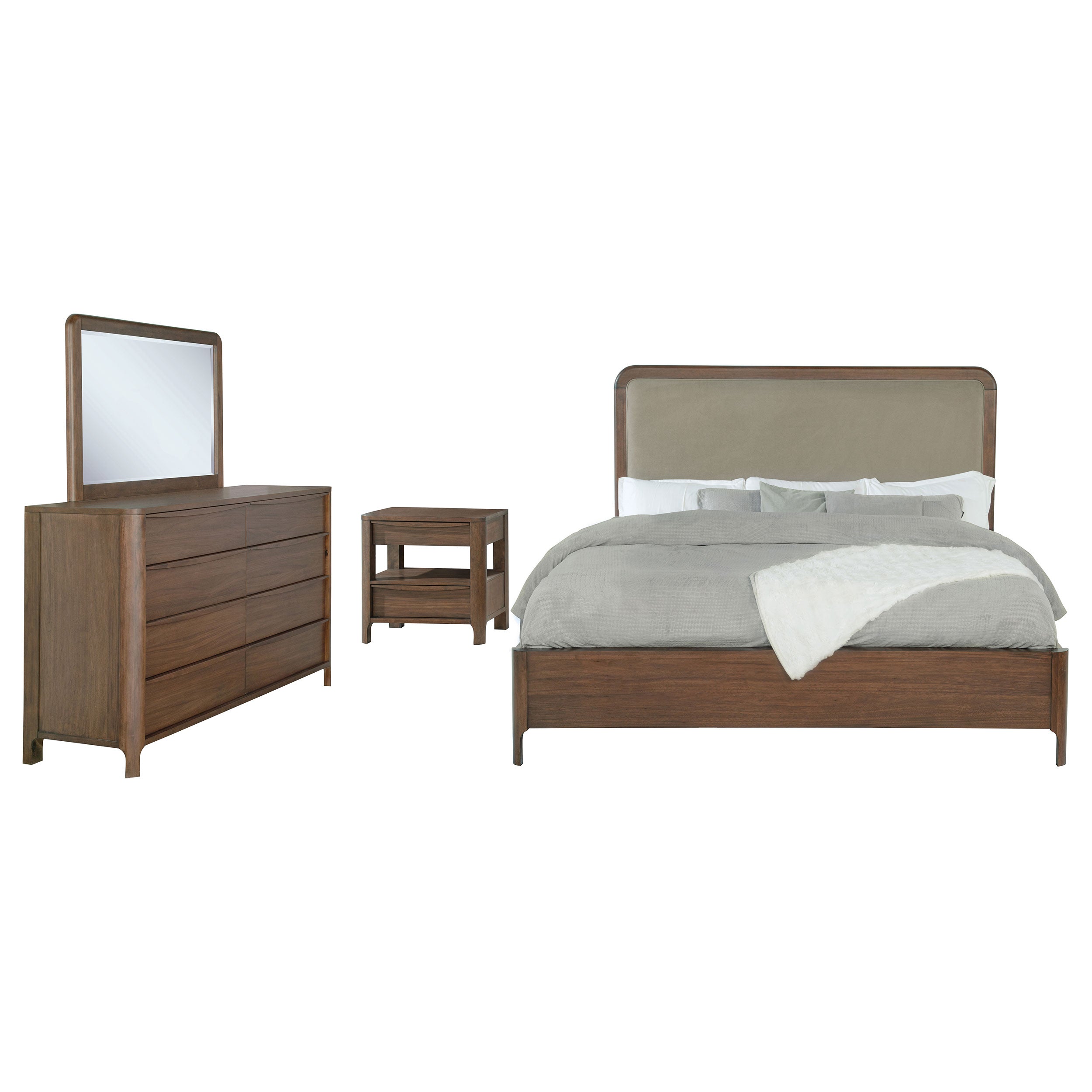 Maderia 4-piece Eastern King Bedroom Set Walnut — view 2