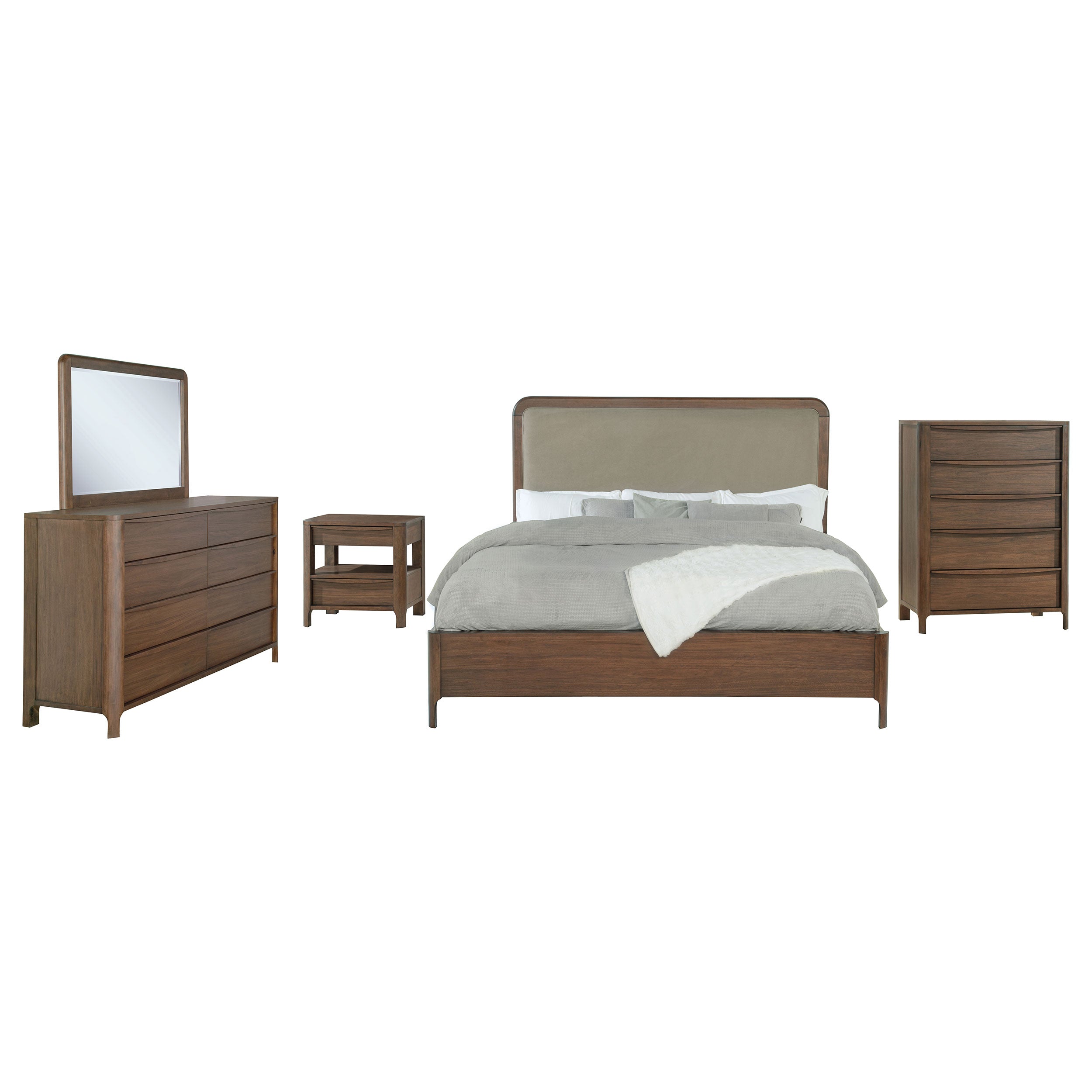 Maderia 5-piece Eastern King Bedroom Set Walnut — view 2