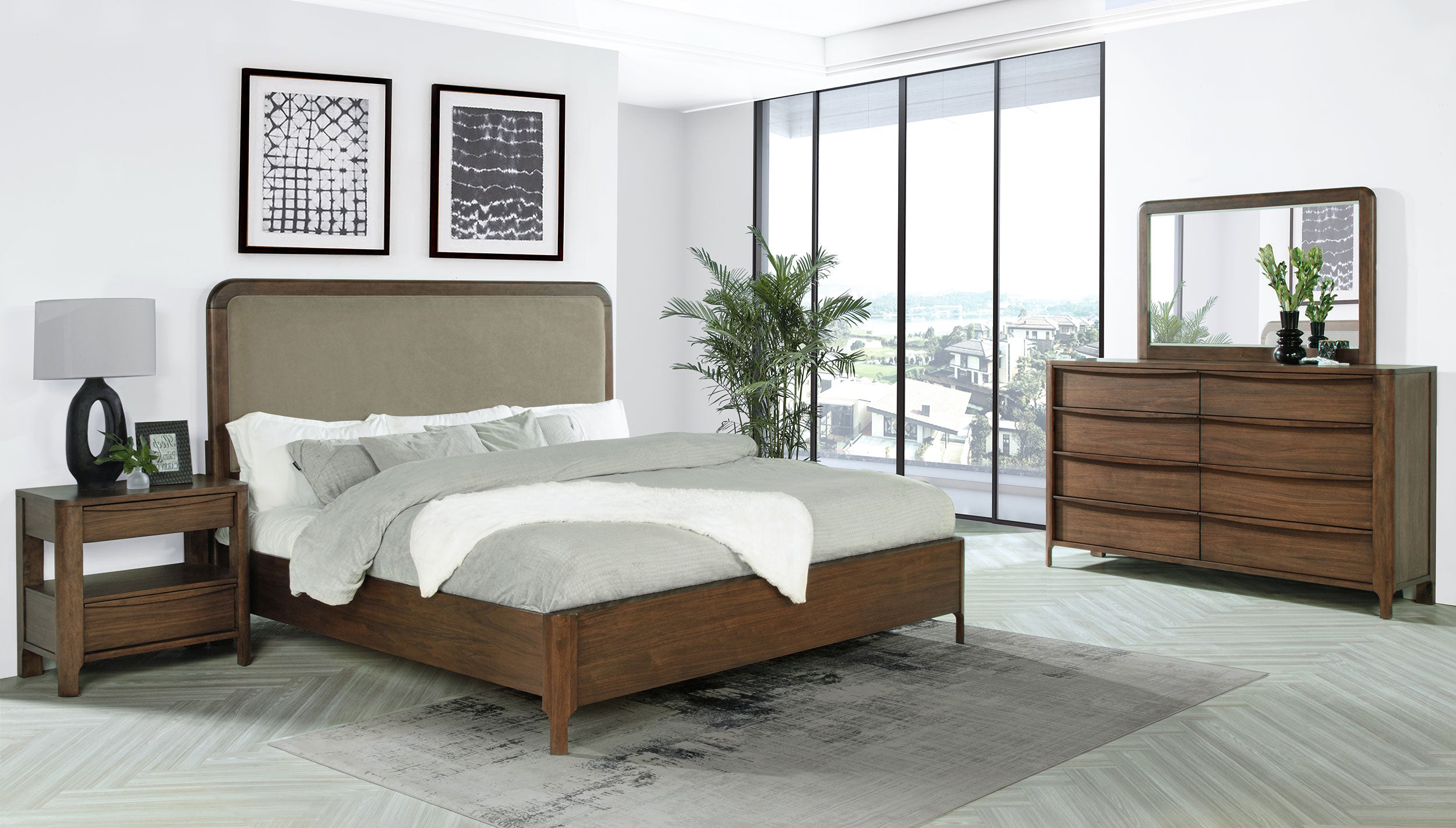 Maderia 4-piece Queen Bedroom Set Walnut — view 1