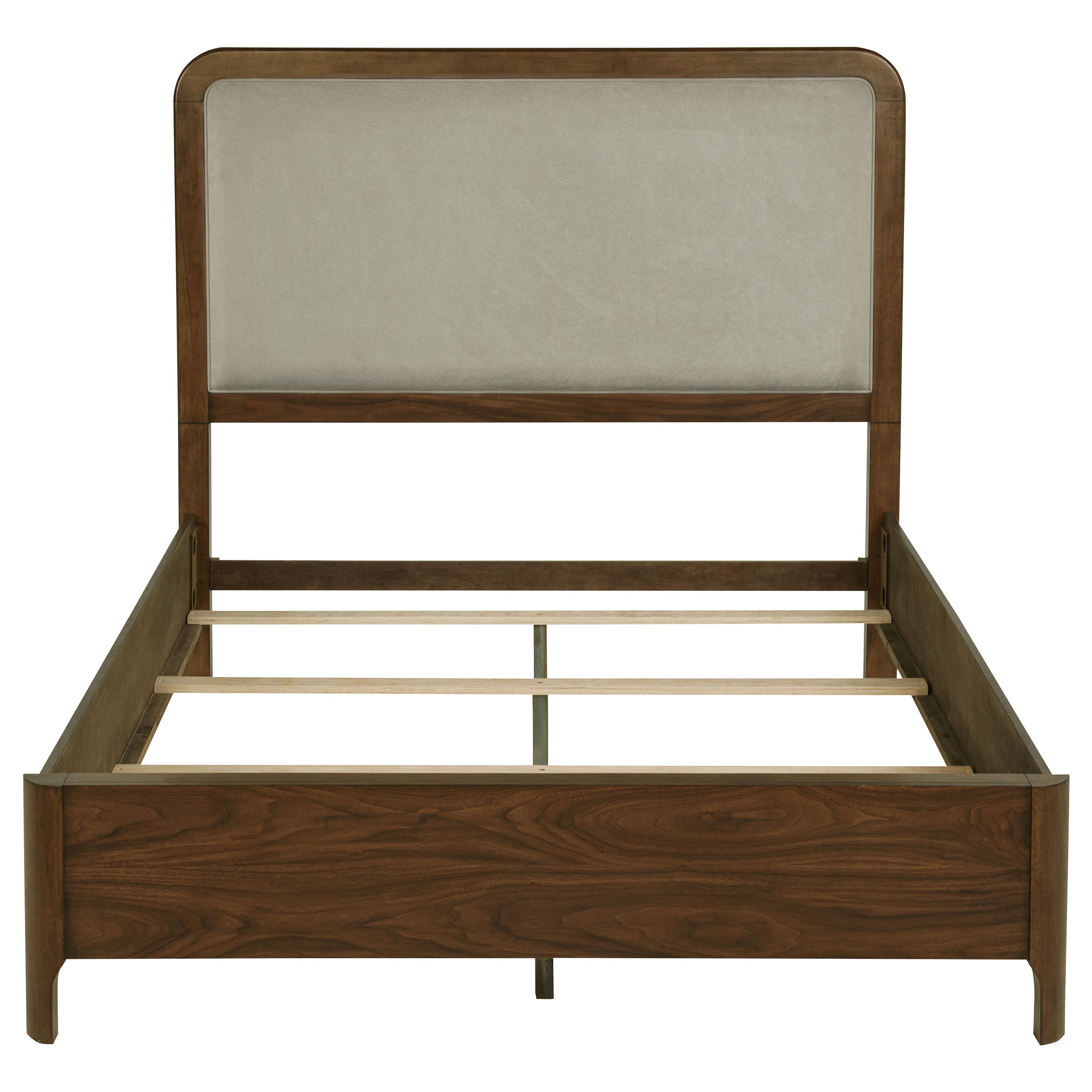 Maderia 57-inch Upholstered Queen Panel Bed Walnut — view 4