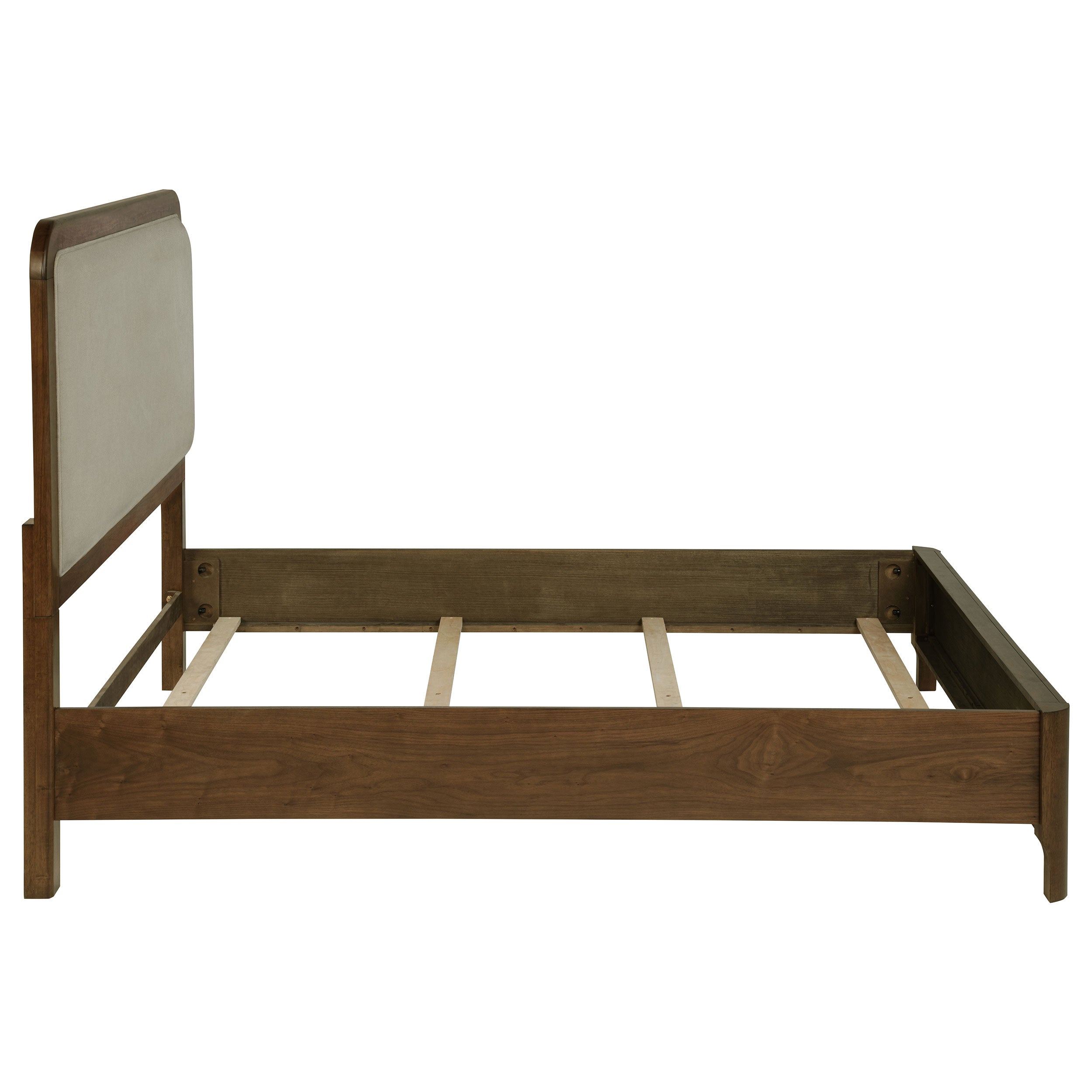 Maderia 57-inch Upholstered Queen Panel Bed Walnut — view 6