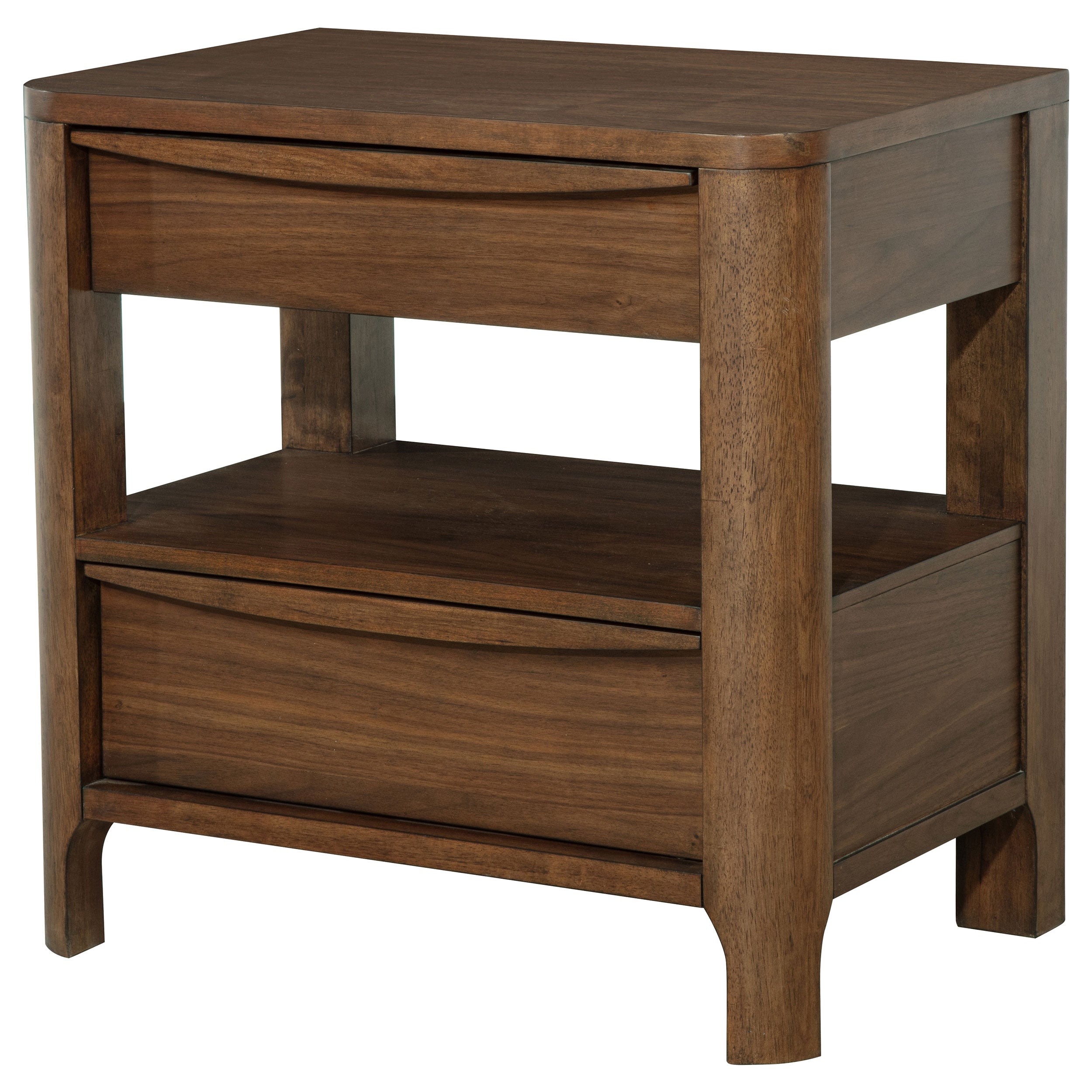 Maderia 2-drawer Nightstand Bedside Table Walnut — view 4