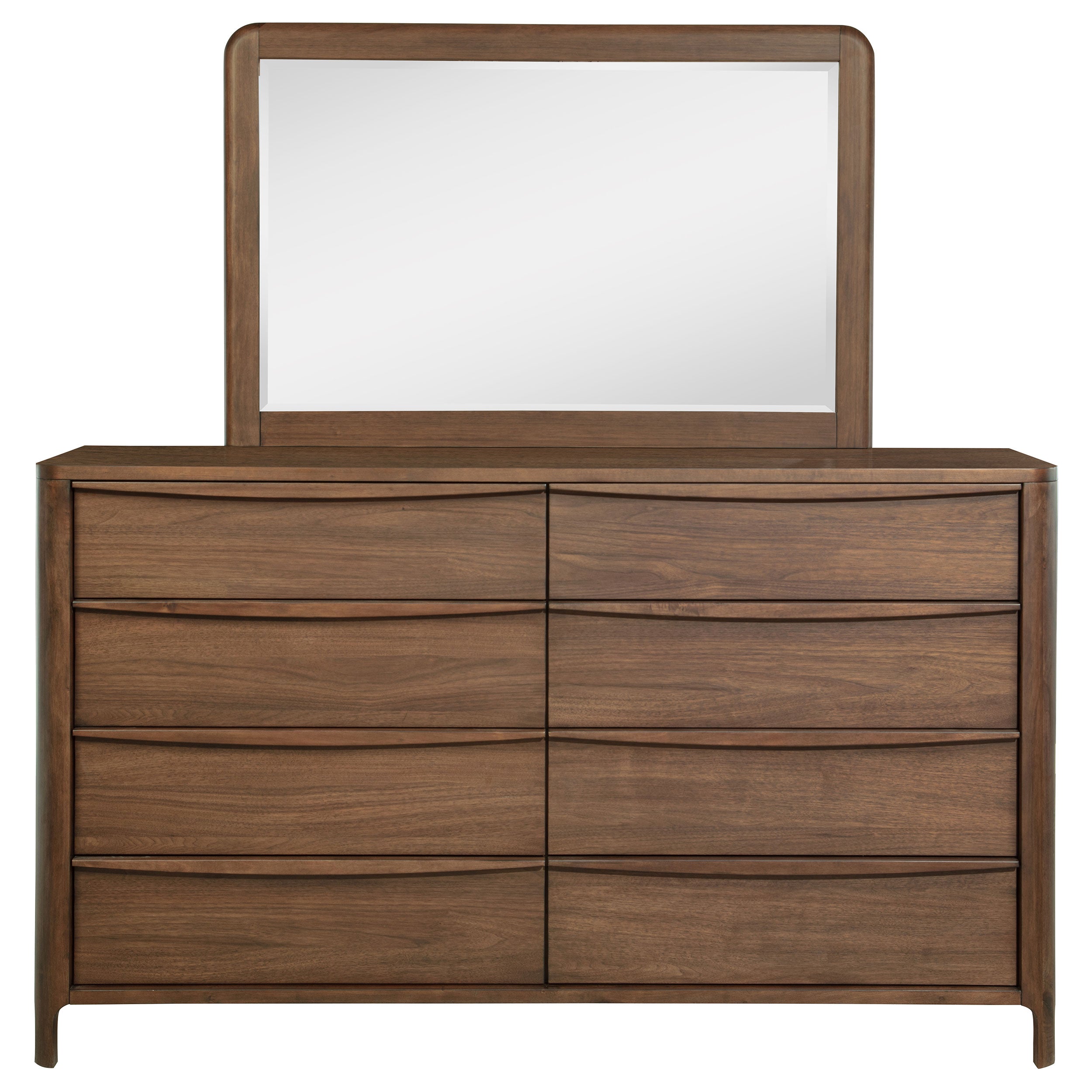 Maderia 8-drawer Dresser and Mirror Walnut — view 3