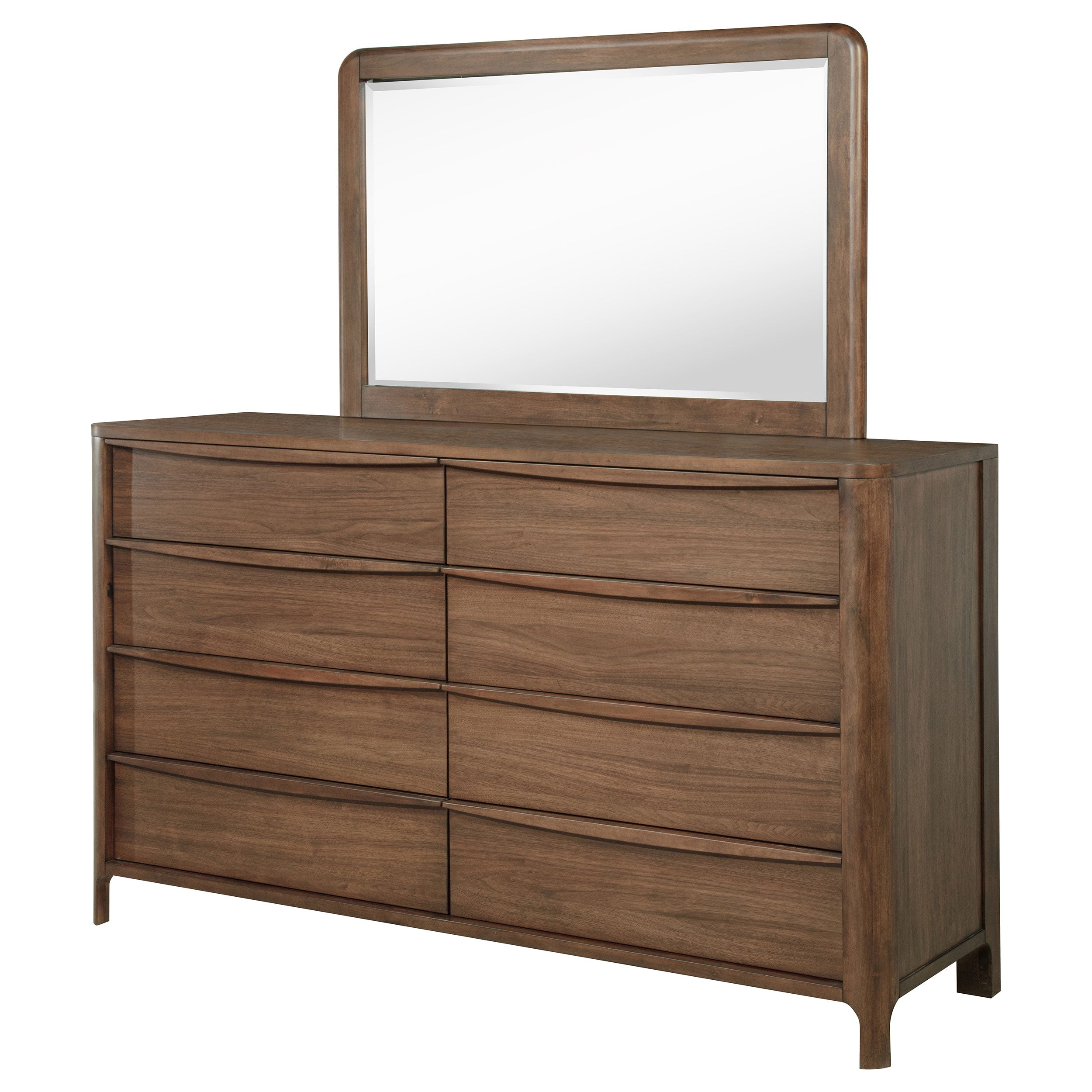Maderia 8-drawer Dresser and Mirror Walnut — view 4