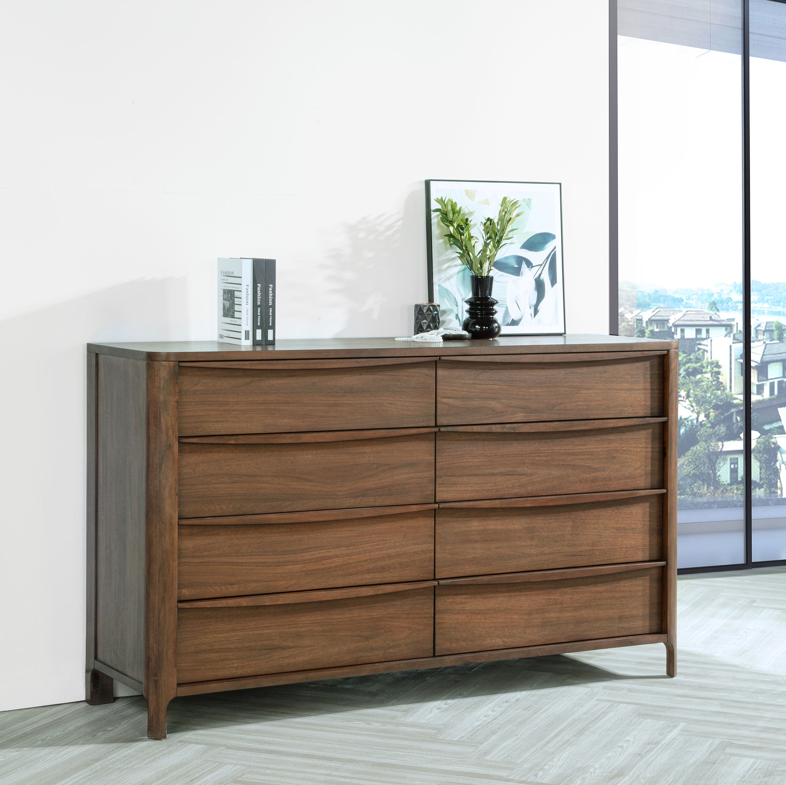 Maderia 8-drawer Dresser Cabinet Walnut — view 2