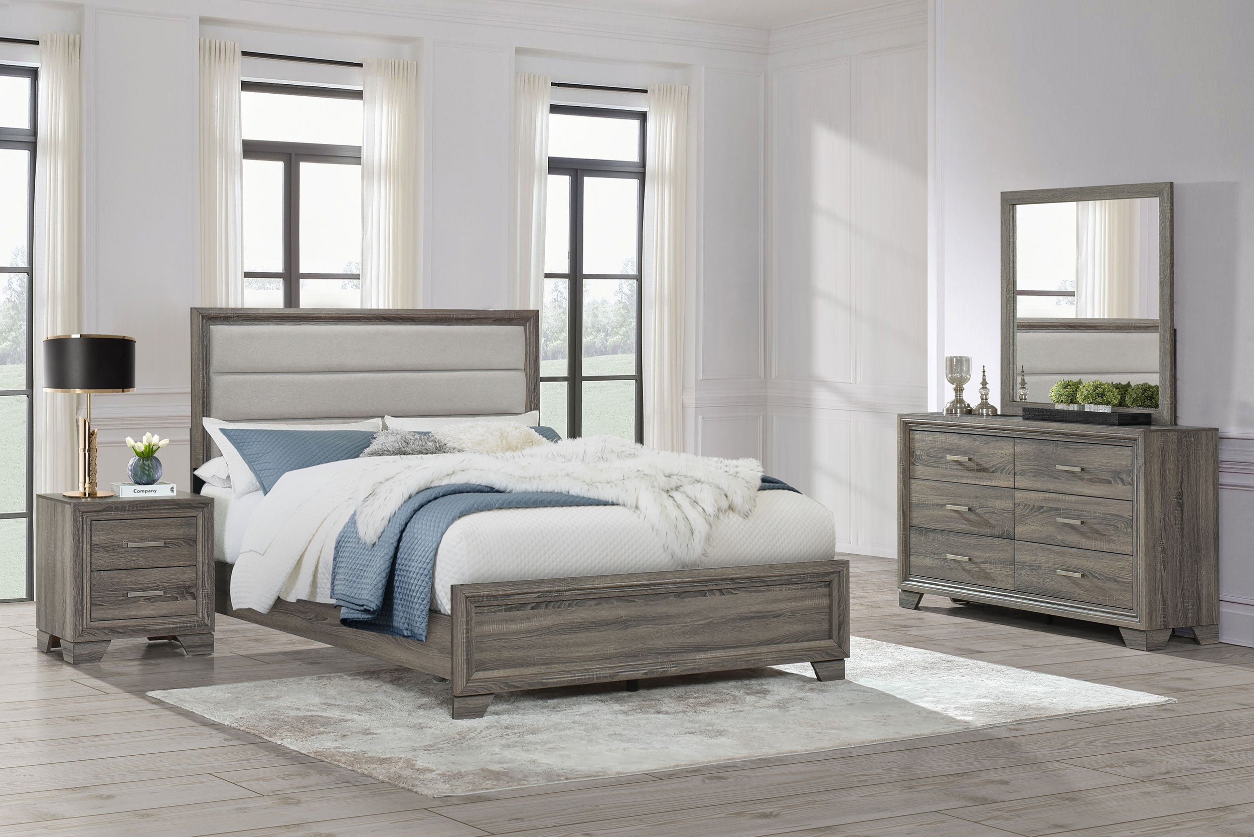 Wright 4-piece California King Bedroom Set Brown Oak — view 1