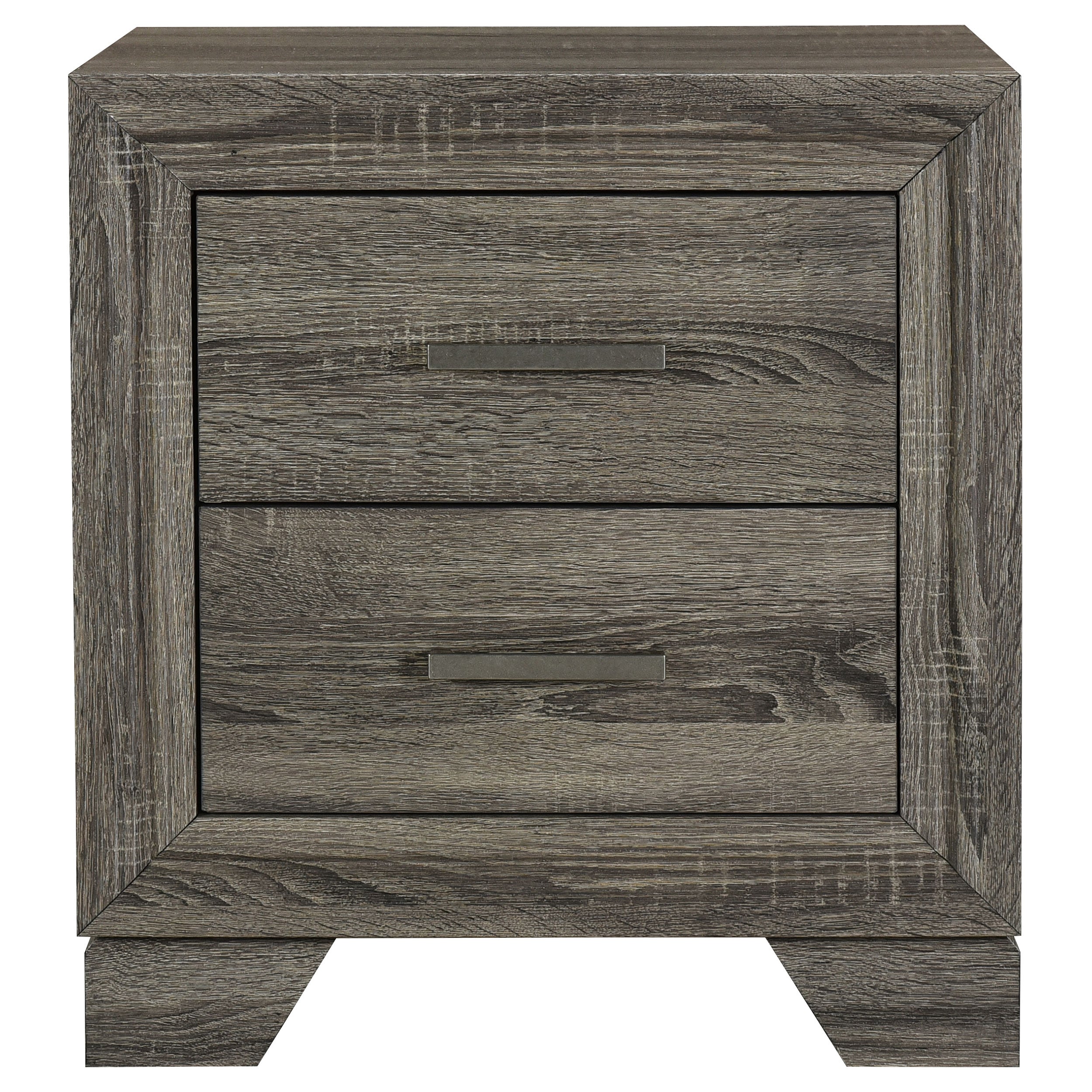 Wright 2-drawer Nightstand Bedside Table Brown Oak — view 3