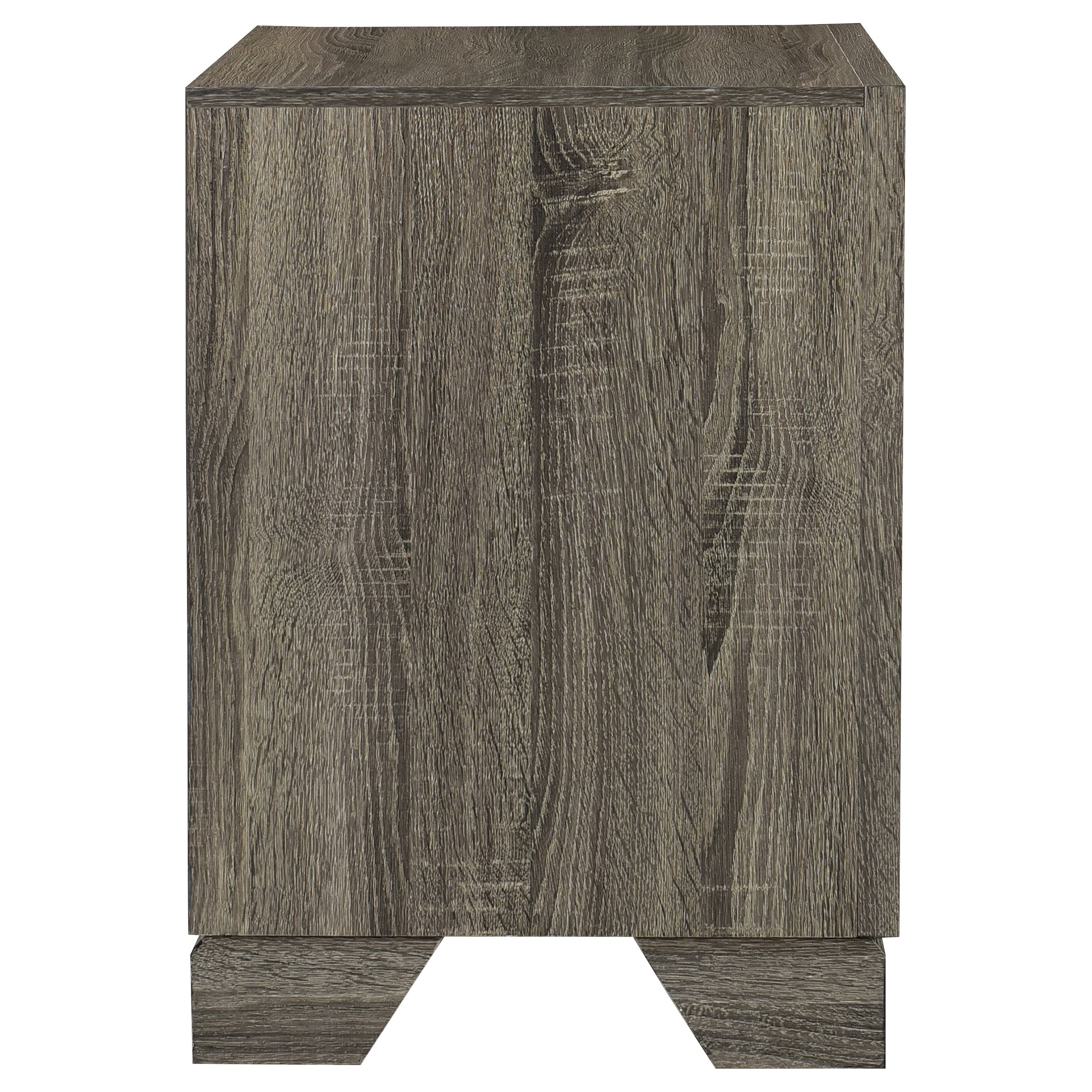 Wright 2-drawer Nightstand Bedside Table Brown Oak — view 9
