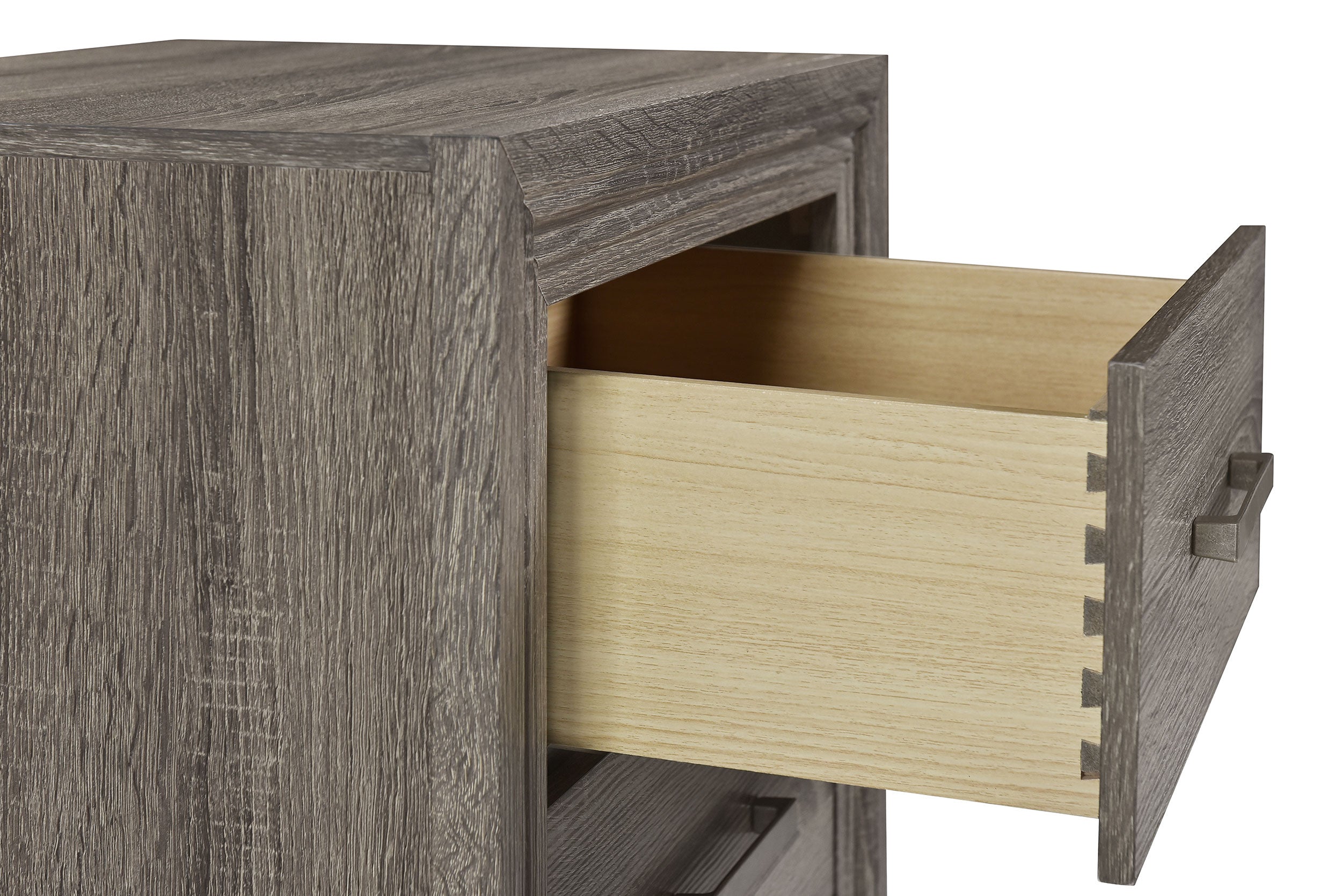 Wright 2-drawer Nightstand Bedside Table Brown Oak — view 11