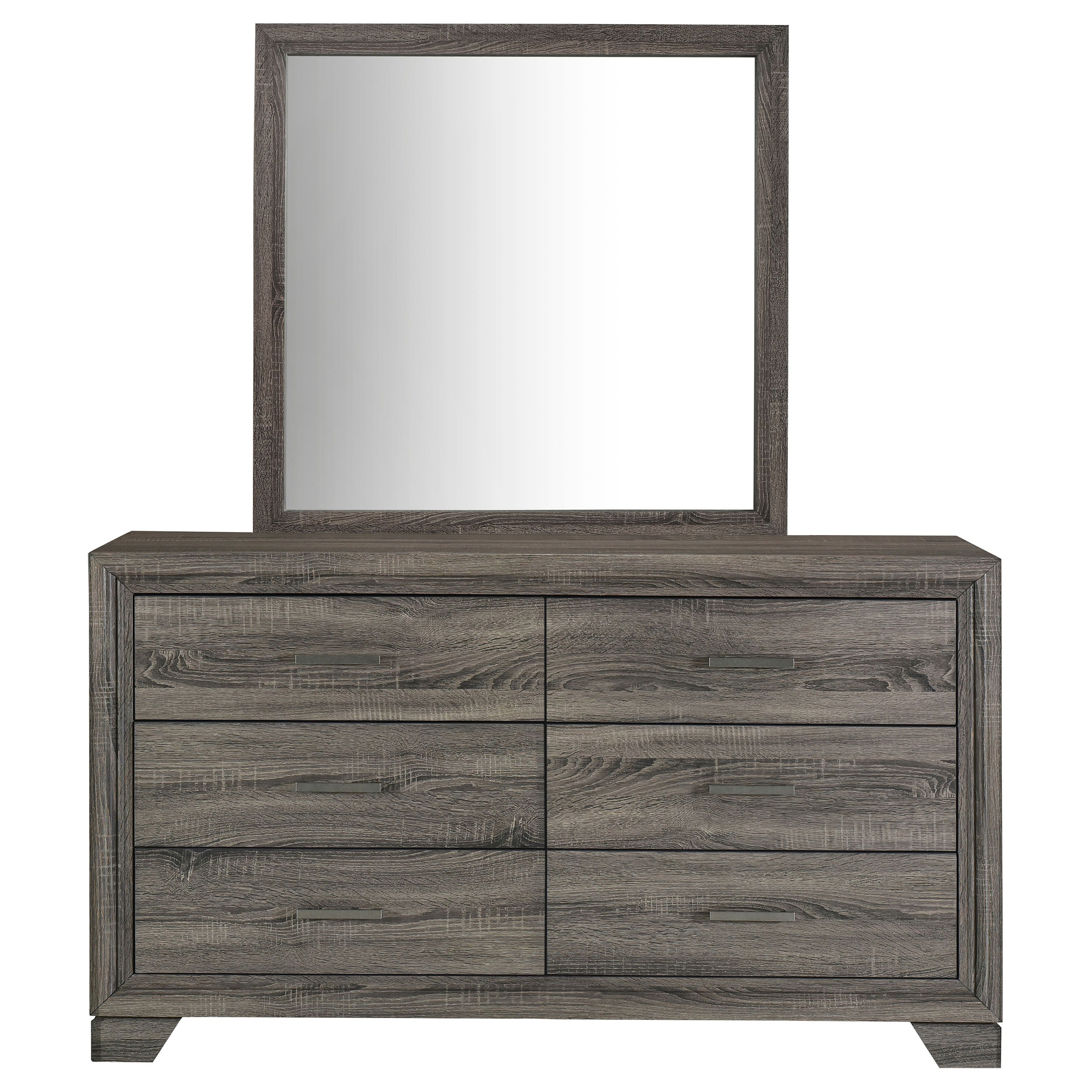 Wright 6-drawer Dresser and Mirror Brown Oak — view 3