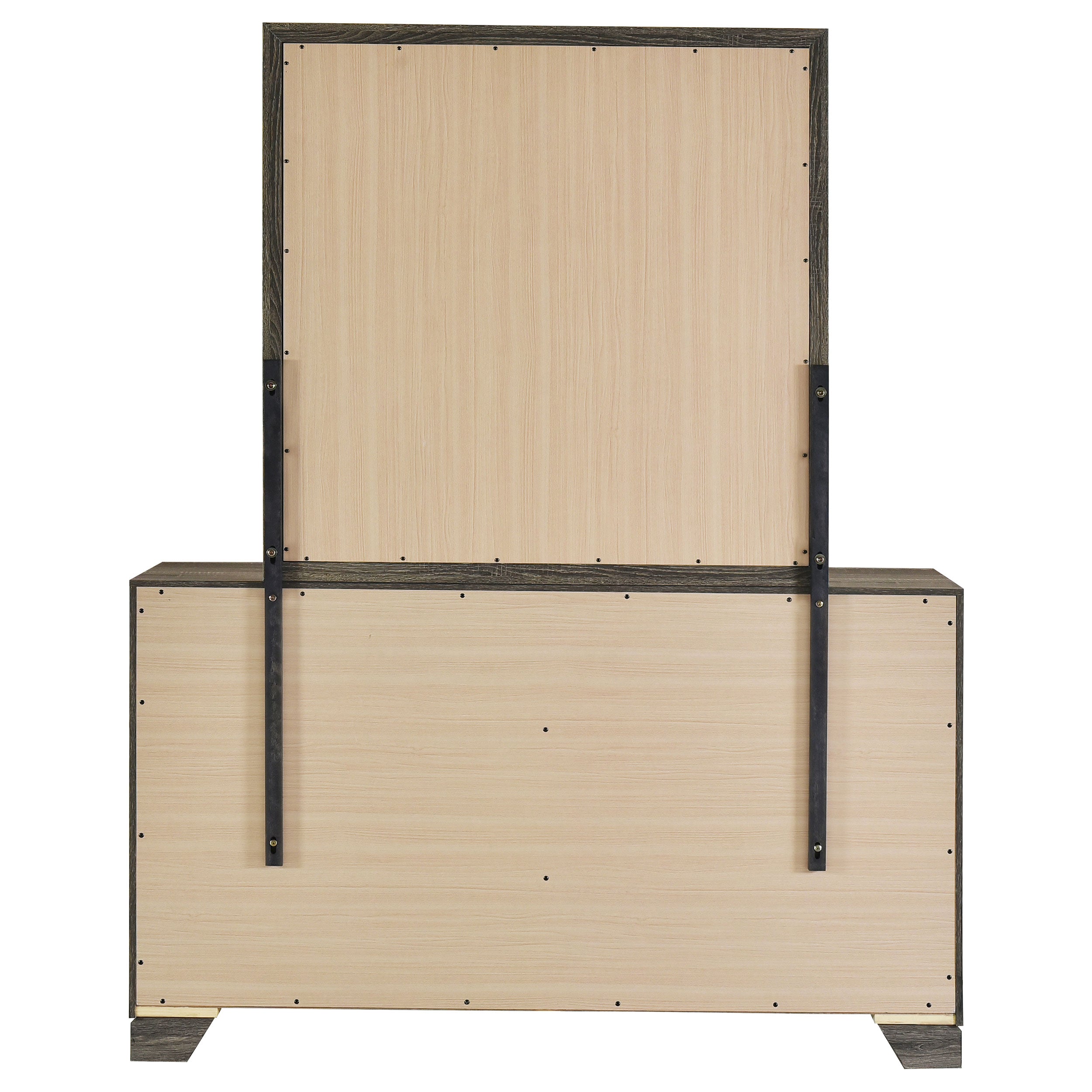 Wright 6-drawer Dresser and Mirror Brown Oak — view 7