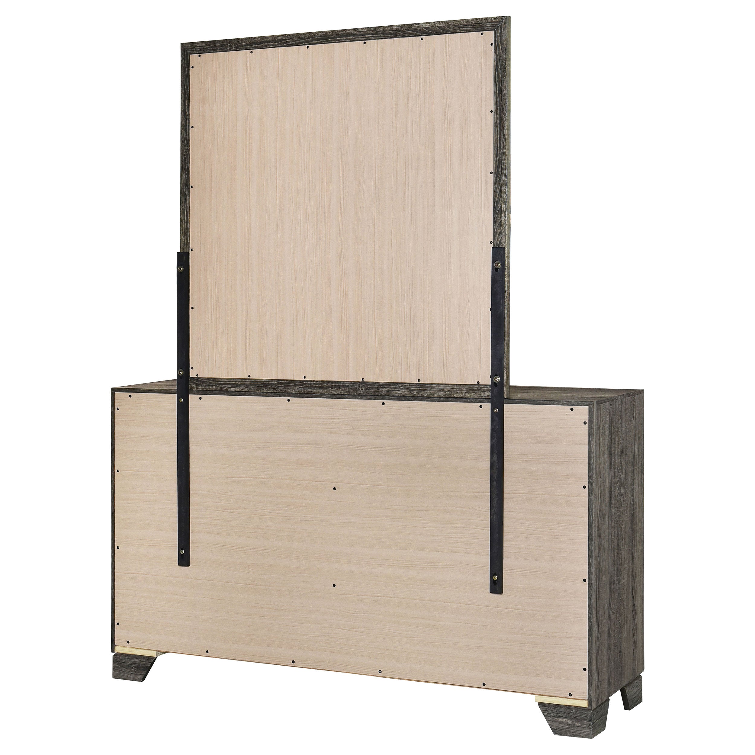 Wright 6-drawer Dresser and Mirror Brown Oak — view 8