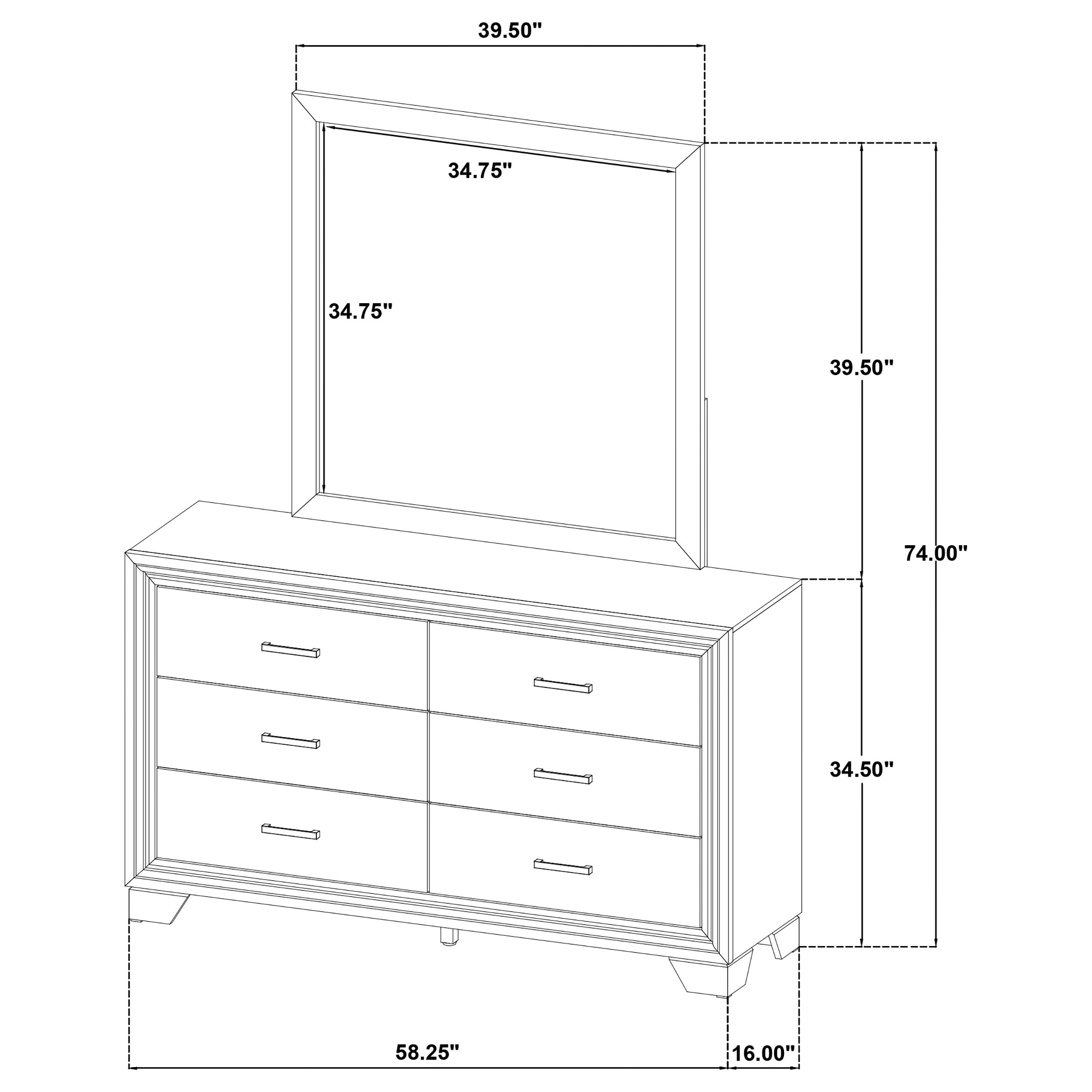 Wright 6-drawer Dresser and Mirror Brown Oak — view 13